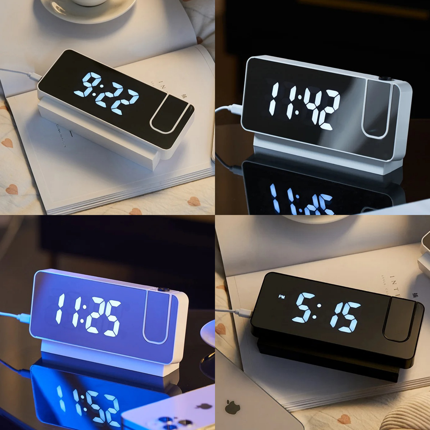 Reloj Digital Proyector Blanco