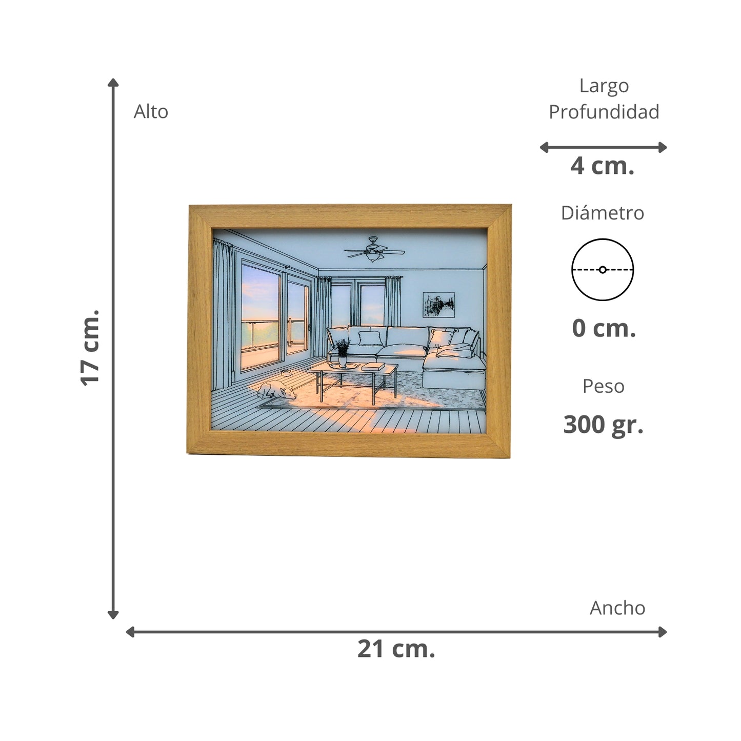 Lampara Led Cuadro De Pintura Decorativo Perrito