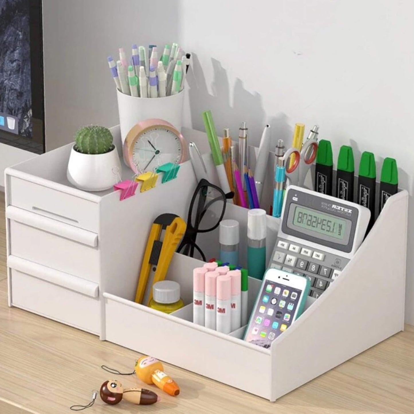 Cajas Organizadoras Multiusos Escritorio 3 Cajones Blanco
