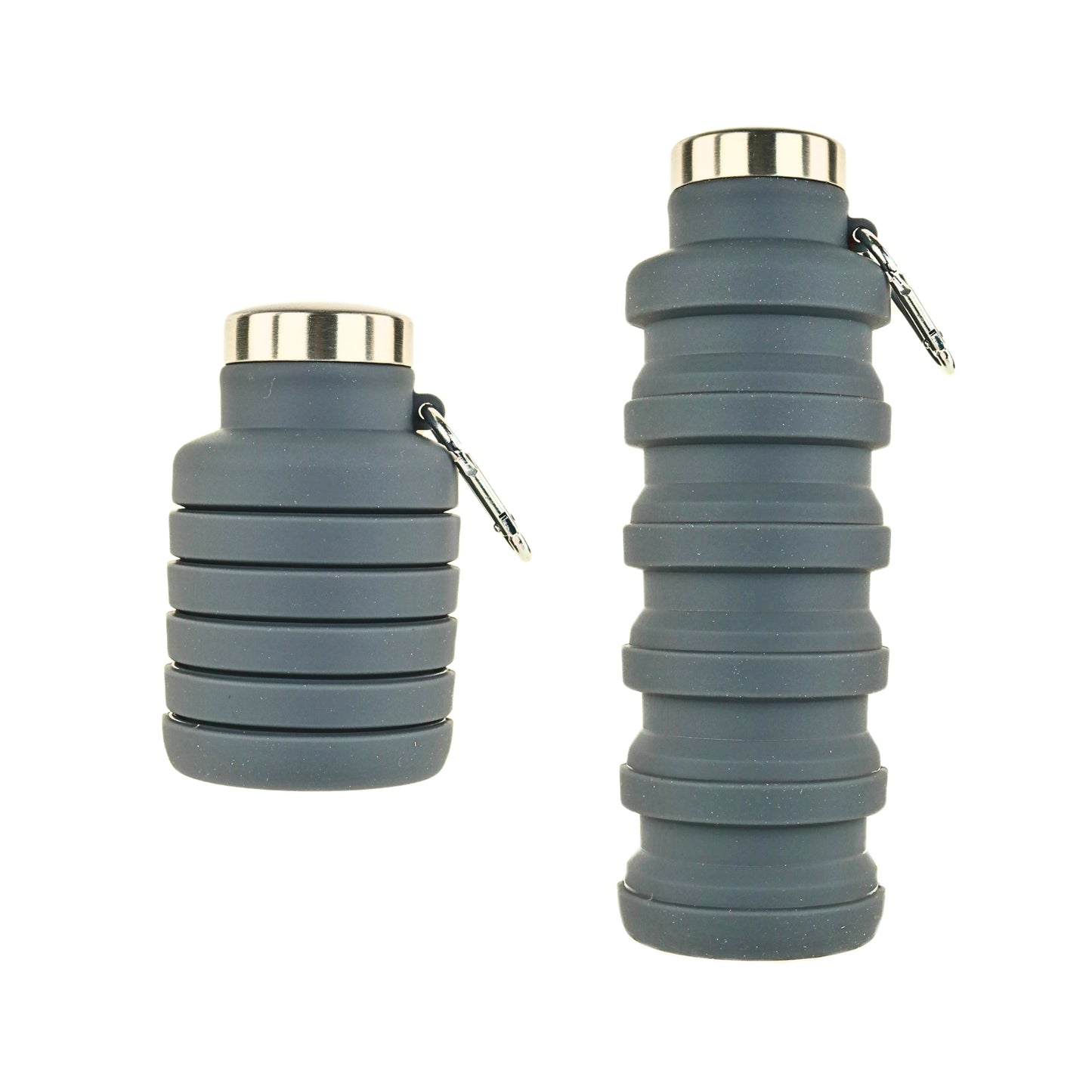 Botella de Agua Plegable Silicona 500 ml Gris