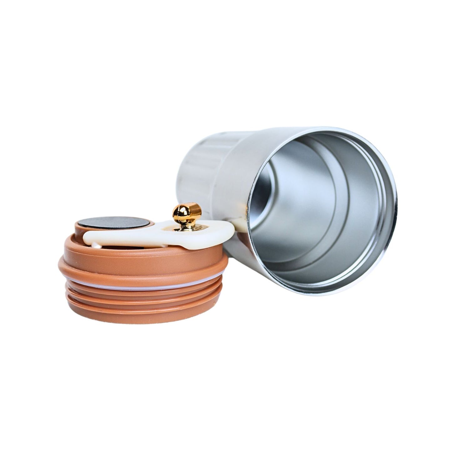 Vaso Térmico de Acero Inoxidable Termómetro 460 ml Plateado