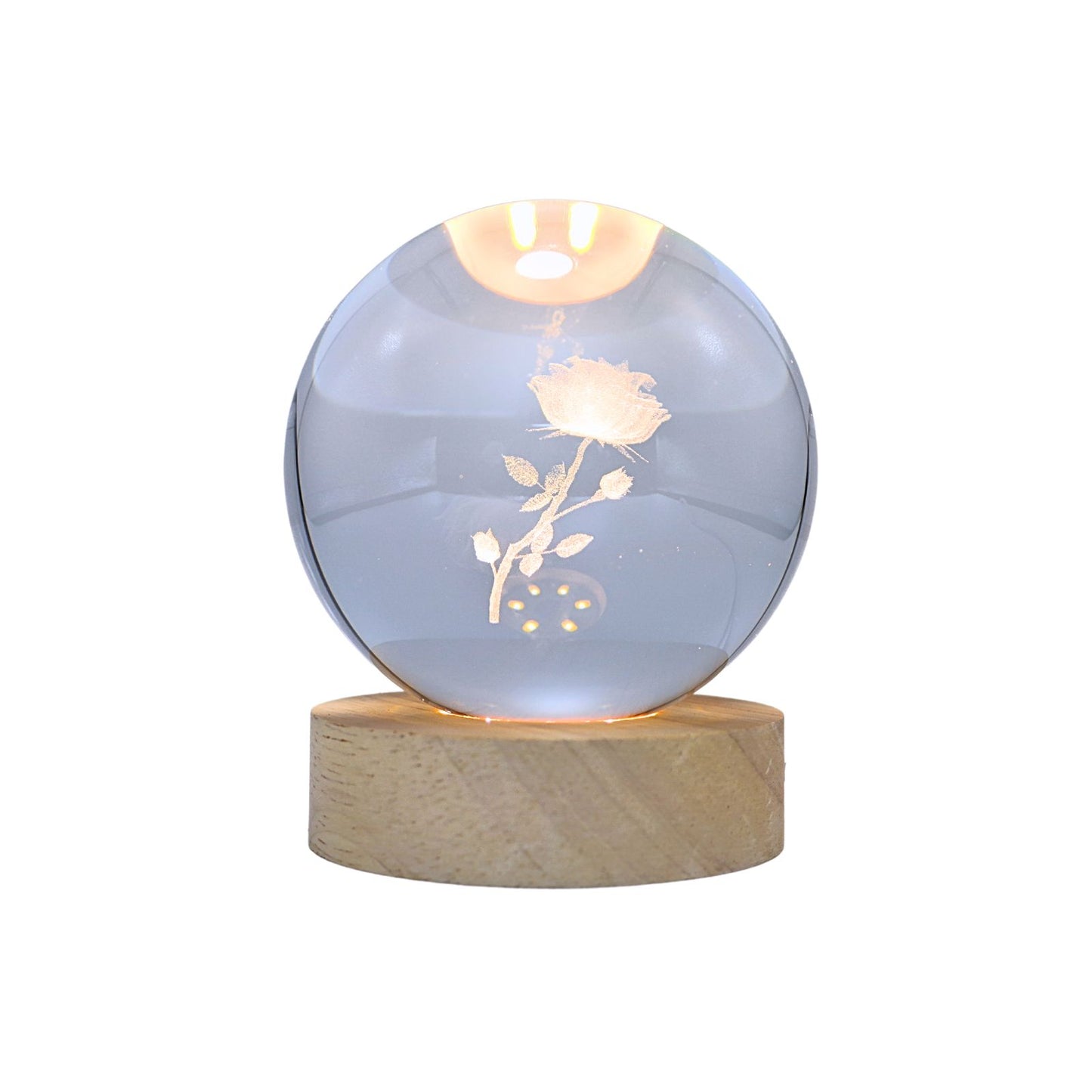 Lampara Bola De Cristal LED Rosa