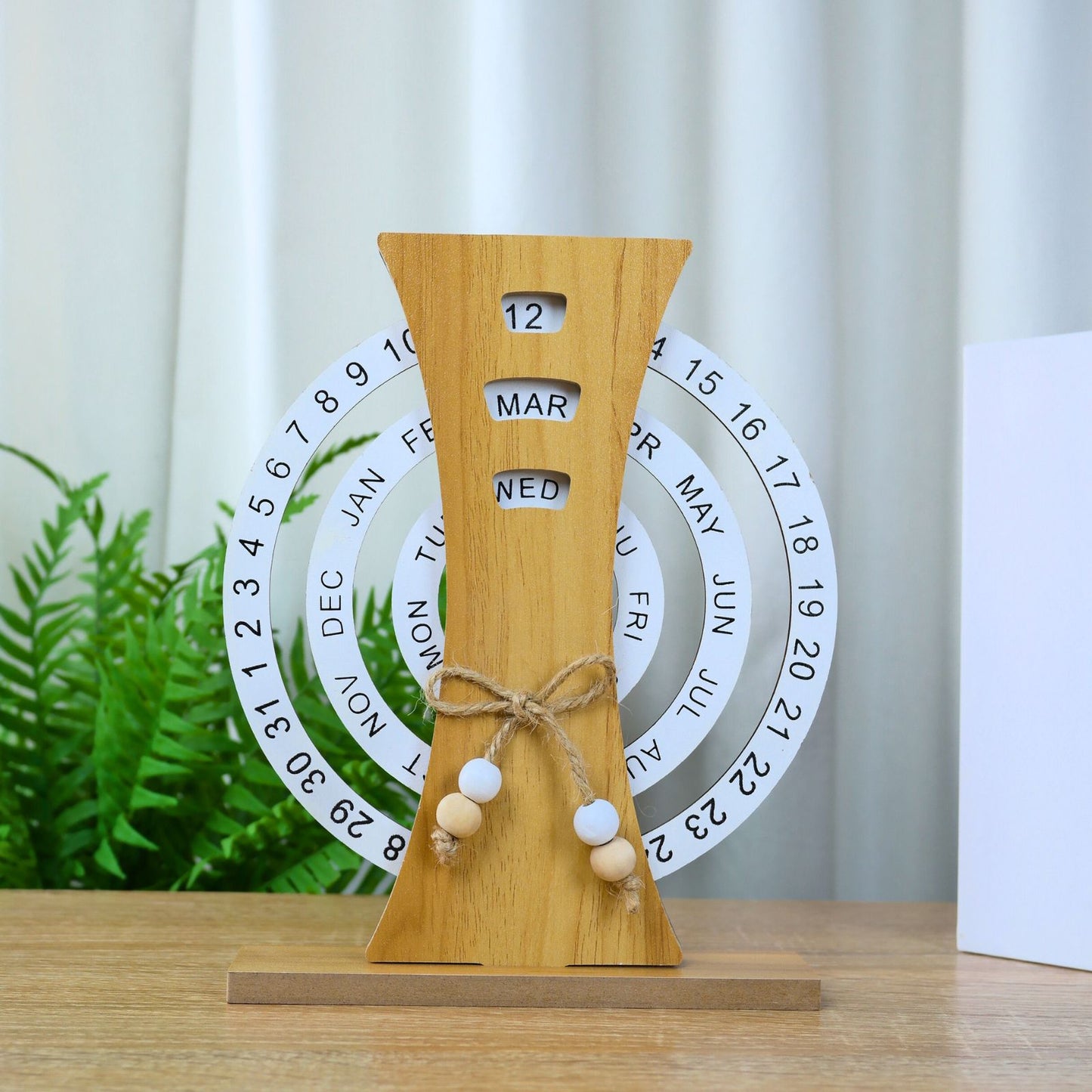 Calendario Eterno De Madera Giratorio Decorativo Rueda