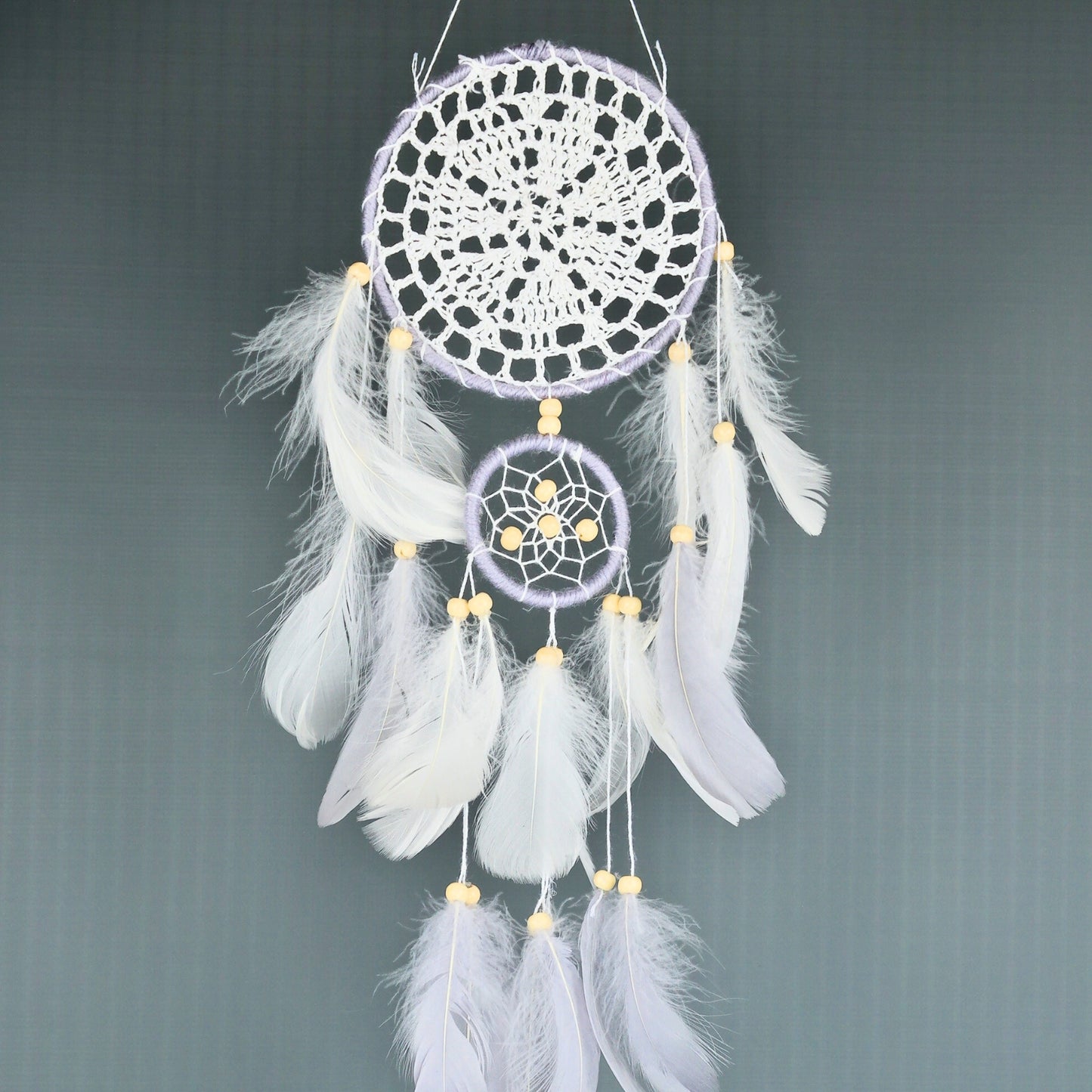 Atrapasueños Decoración Colgante Con Plumas 5 Unidades Gris