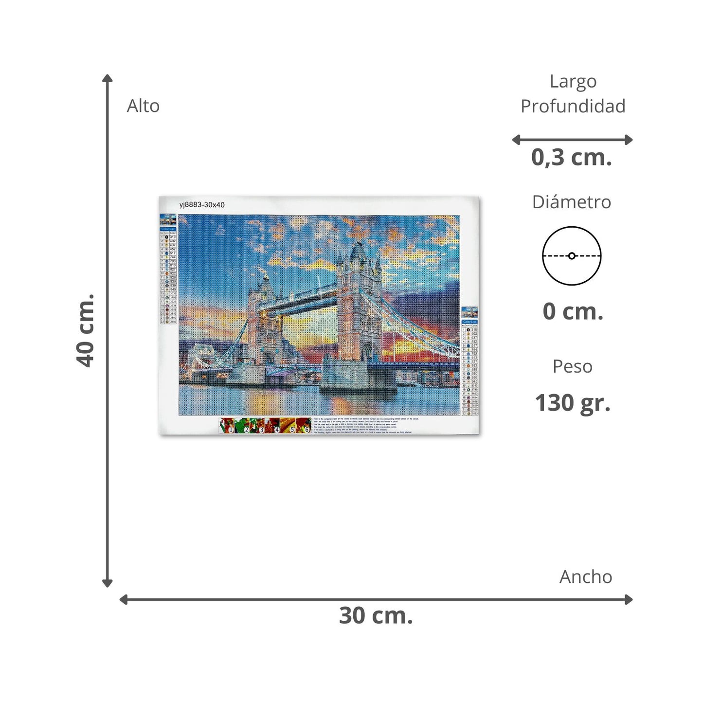Kit Pintura Diamantes 40 x 30 cm Puente Londres