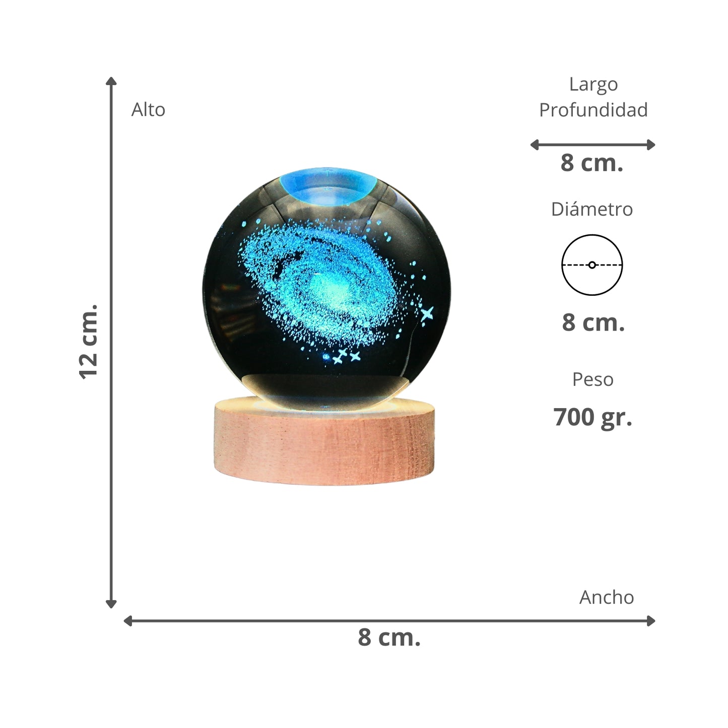Lampara Bola De Cristal LED RGB Colores Galaxia