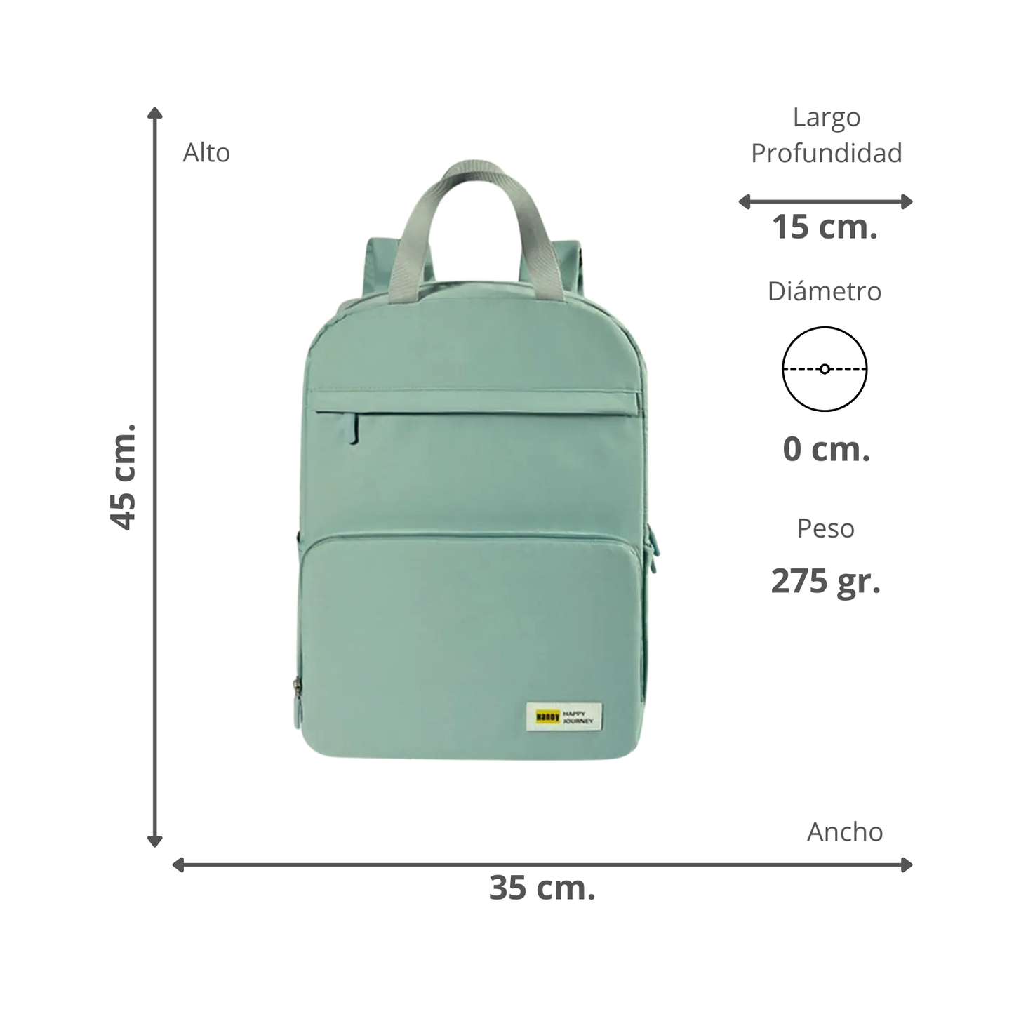 Mochila Plegable 2 En 1 Casual Unisex Verde Agua