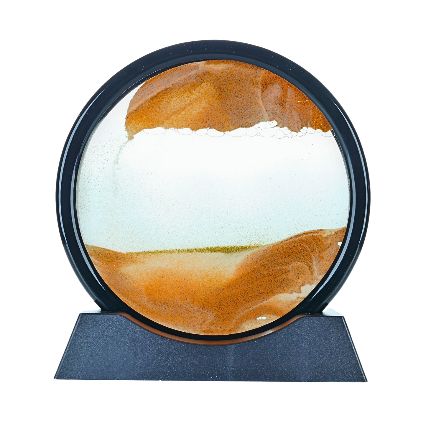 Decoración Arte De Arena Y Agua Negro / Naranja