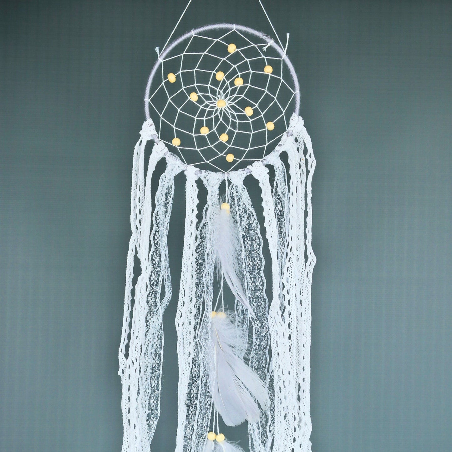 Atrapasueños Decoración Colgante Con Plumas 5 Unidades Gris