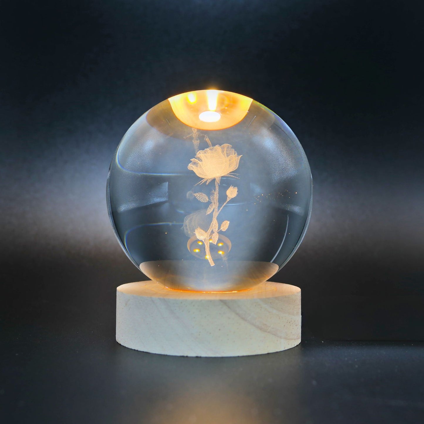 Lampara Bola De Cristal LED Rosa