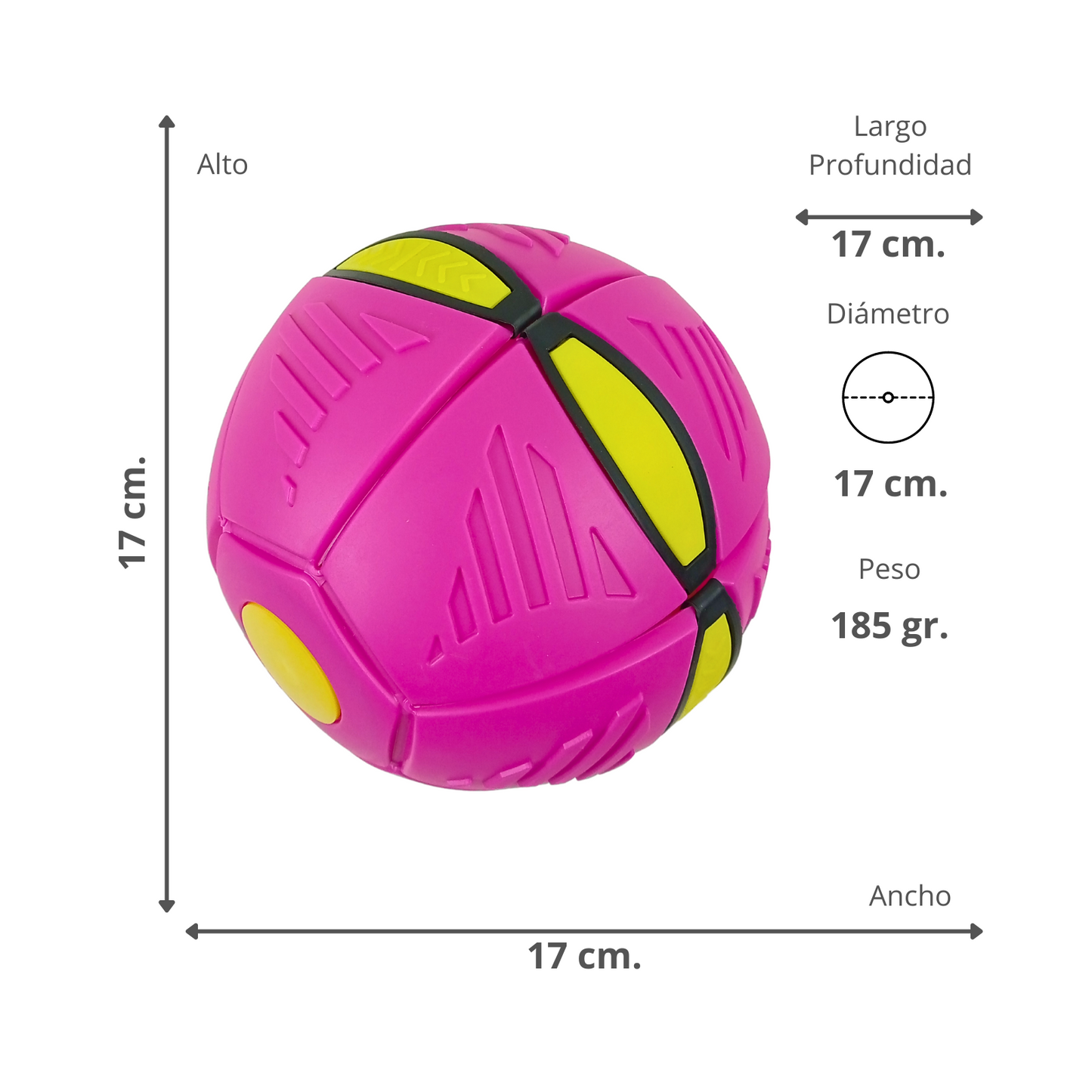 Frisbee Pelota Mágica Con Luz Led Rosado
