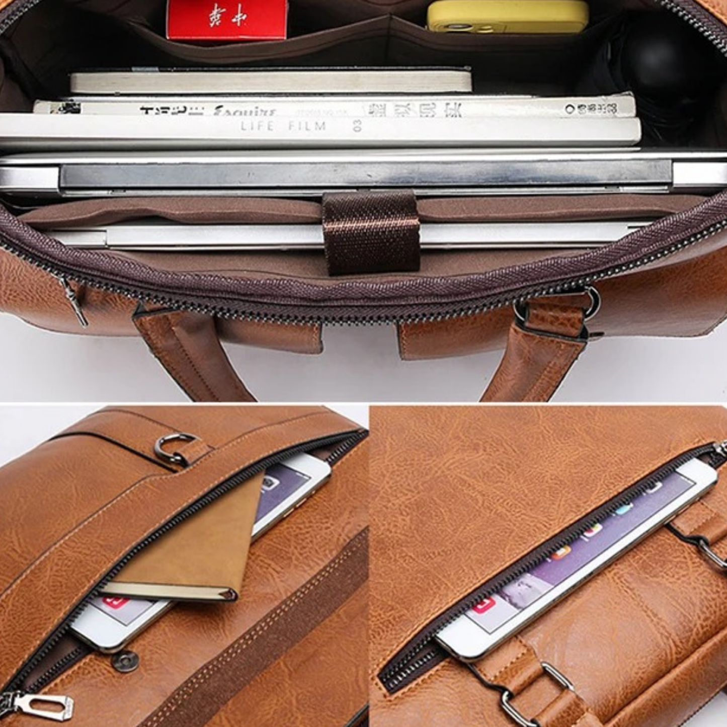 Maletín Notebook Eco Cuero Boston Vintage Negro