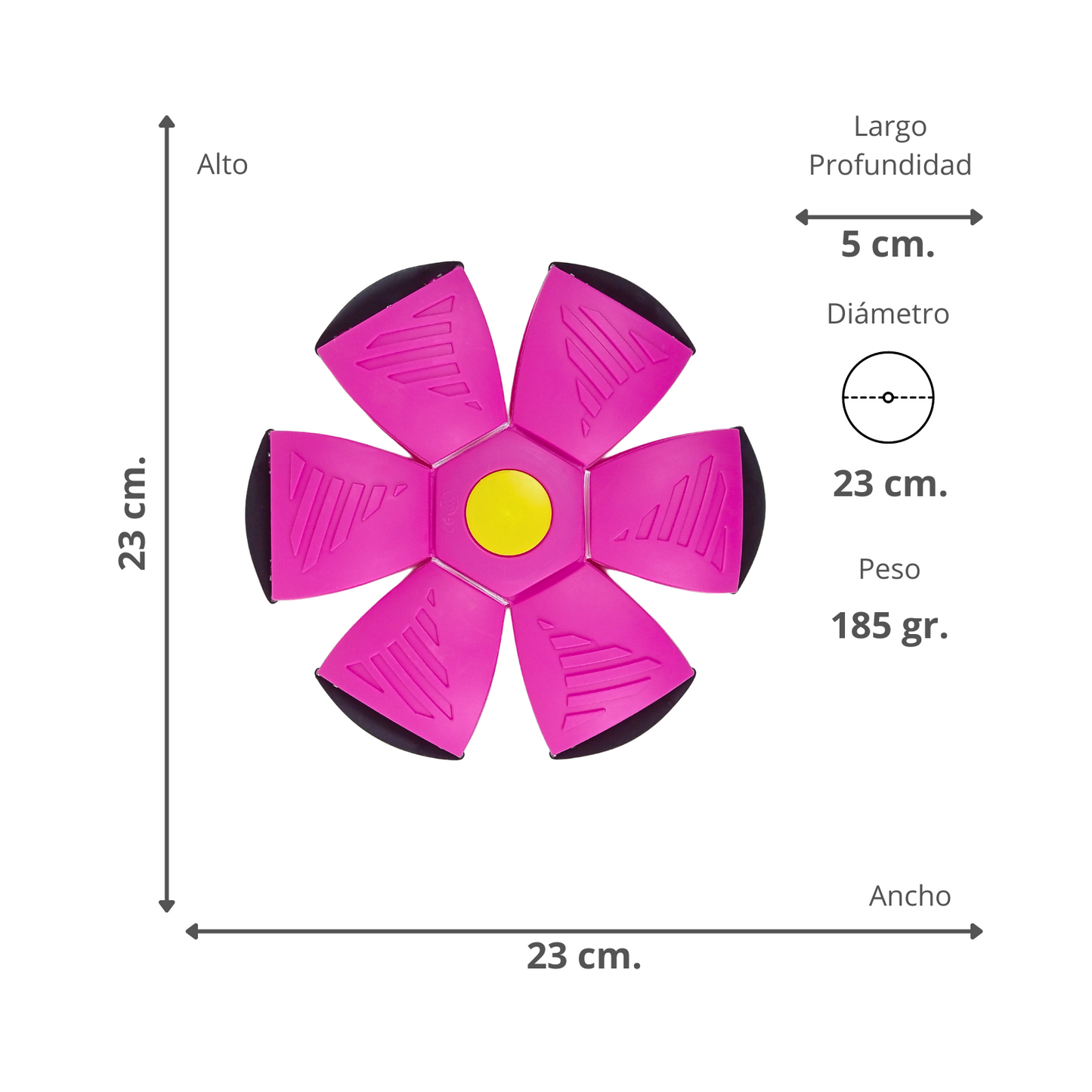 Frisbee Pelota Mágica Con Luz Led Rosado