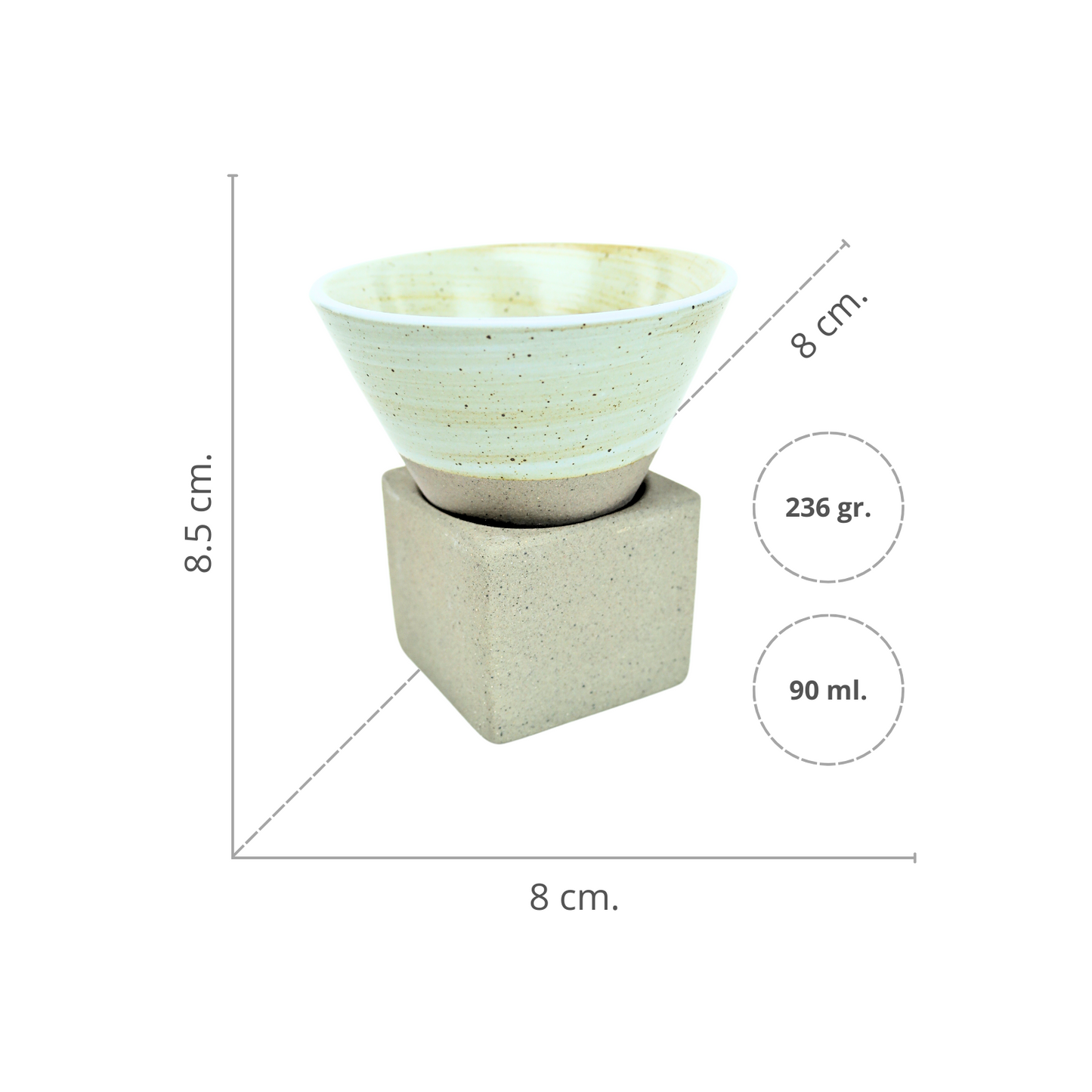 Tazas de Café Corto Japonesas de Cerámica 90 ml Marrón