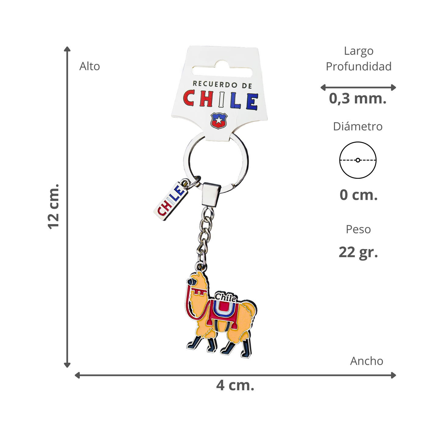 Llaveros Plateados Diseños De Chile Llama