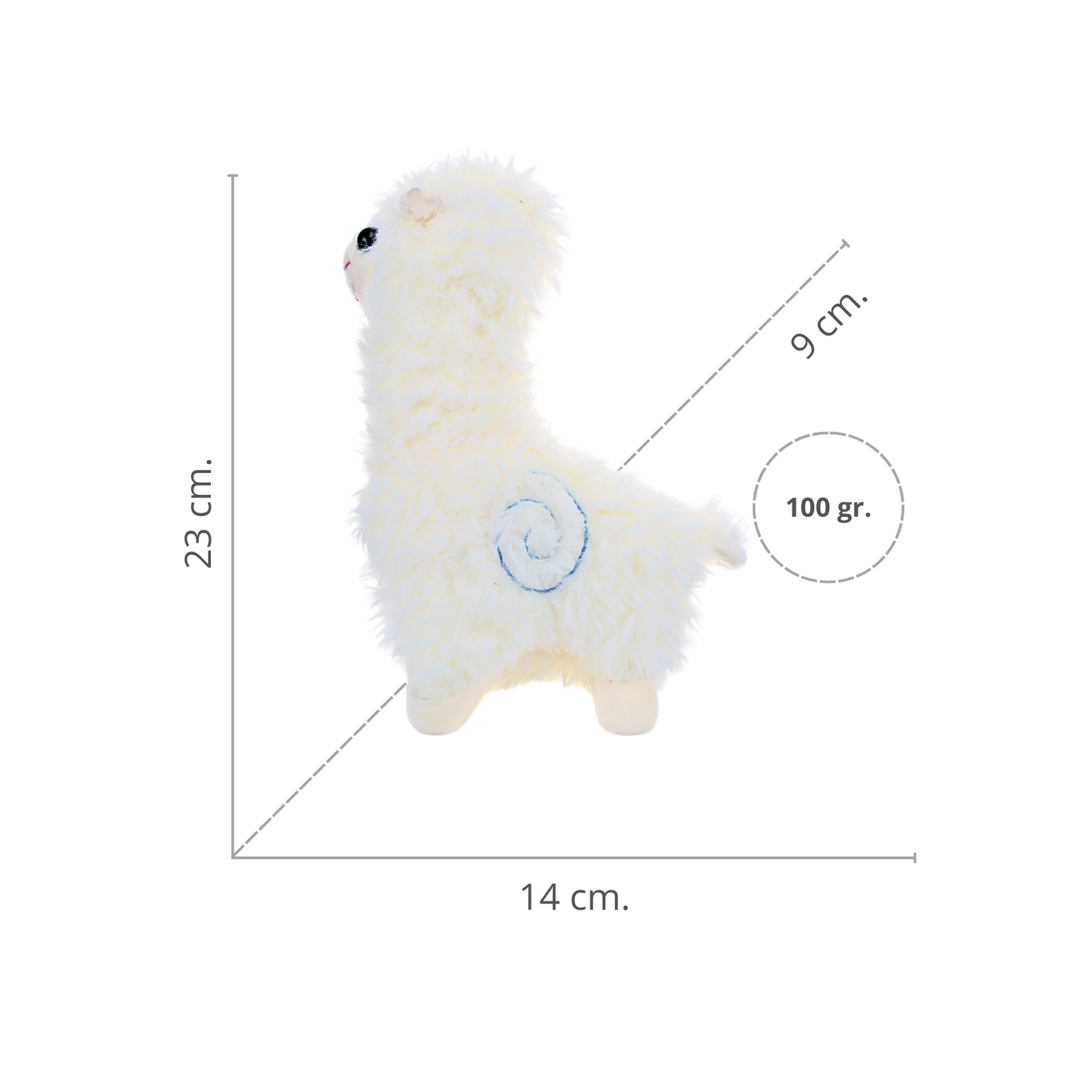 Juguete Peluche Diseño De Alpaca De Chile Blanca