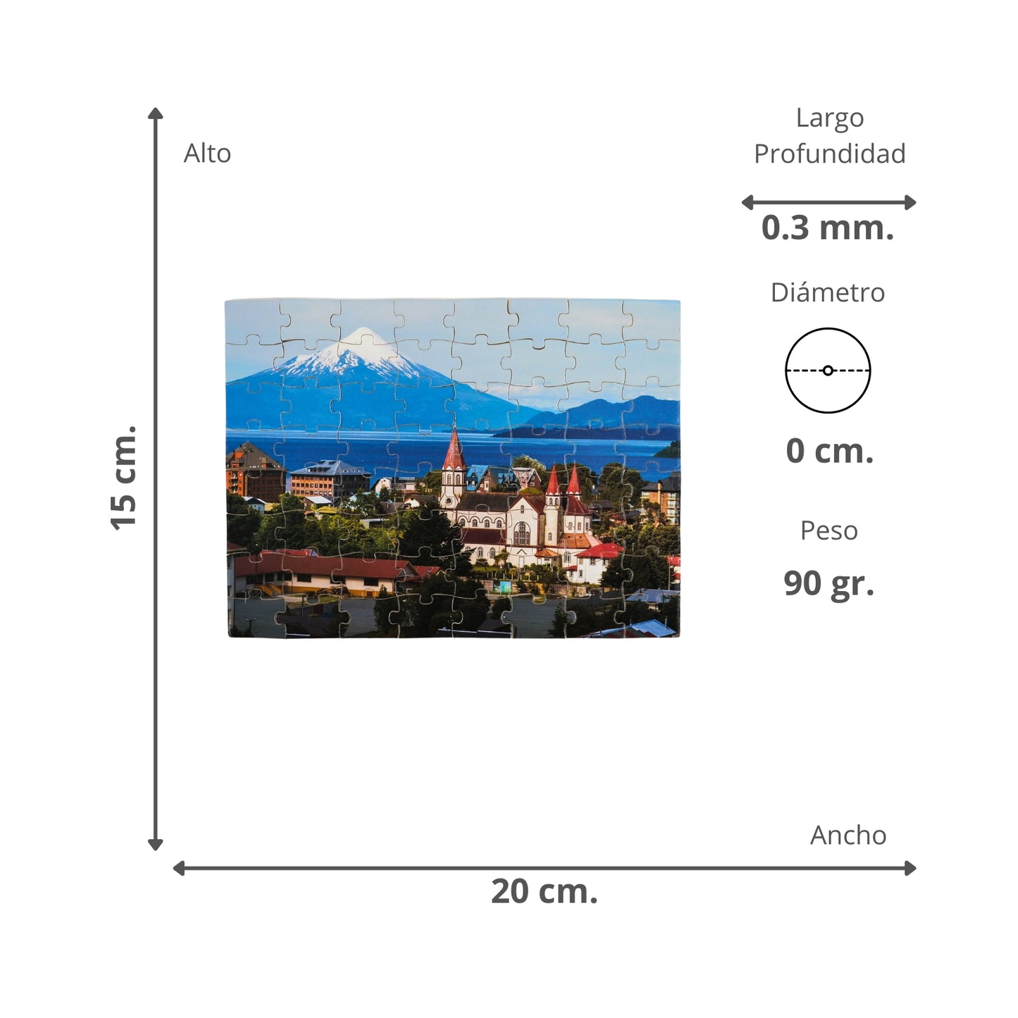 Rompecabezas Puzzle con Paisajes de Chile Souvenir Puerto Varas