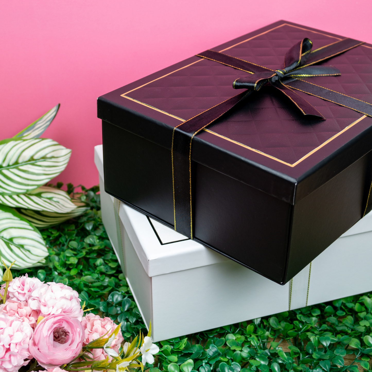 Gift Box Caja Para Regalos Con Tapa Y Cinta Talla L Negro