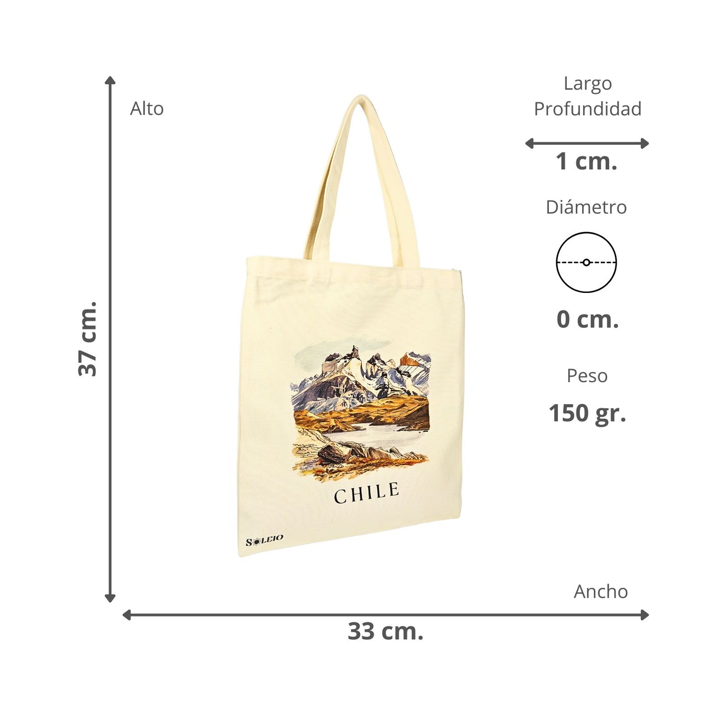 Bolsa de Lona Ecológica Torres del Paine Chile