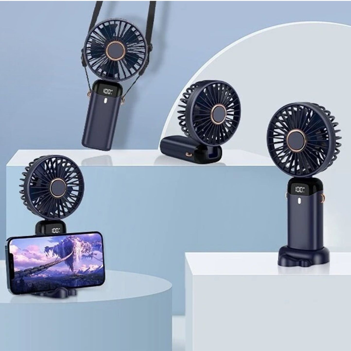 Mini Ventilador Mano Portátil Recargable Usb 5 Velocidades Rosa