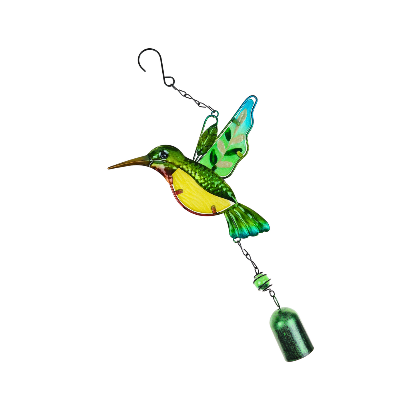 Colgante Campana De Viento Colibrí Vintage Verde
