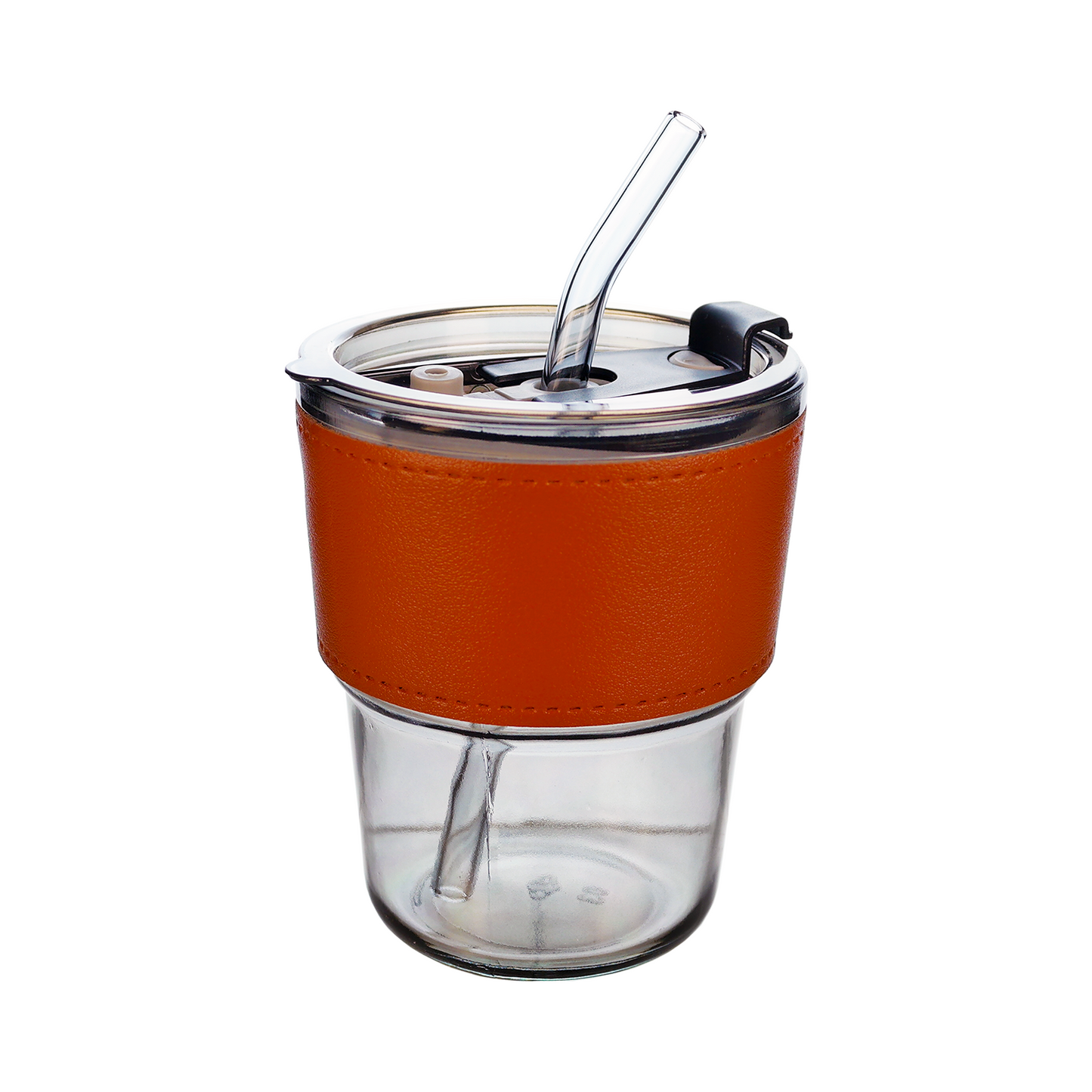 Vaso Vidrio Hermético Con Bombilla Y Tapa Negro
