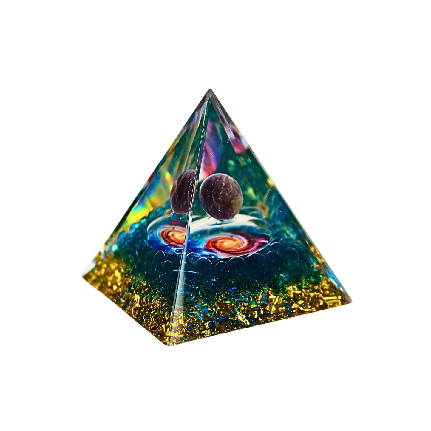 Pirámide de Orgonita Cristal Reiki Yoga Azul