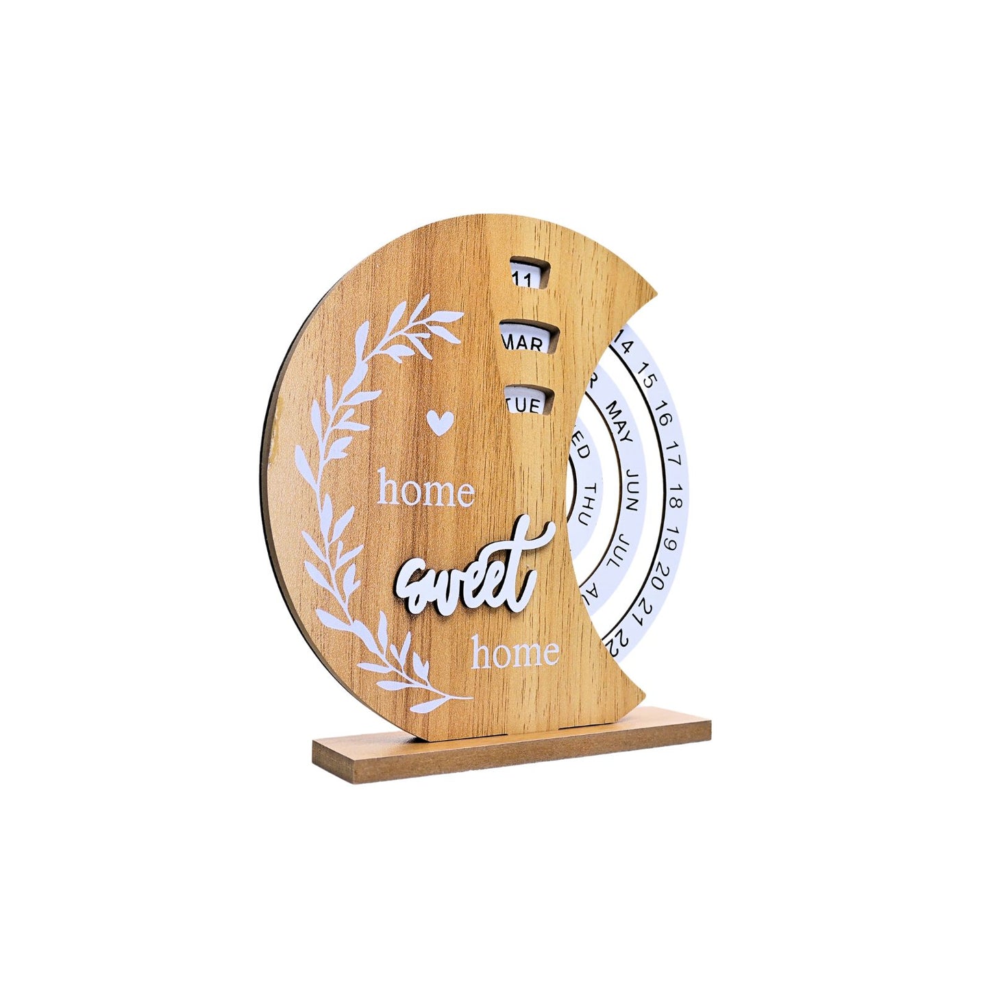 Calendario Eterno De Madera Giratorio Decorativo Luna