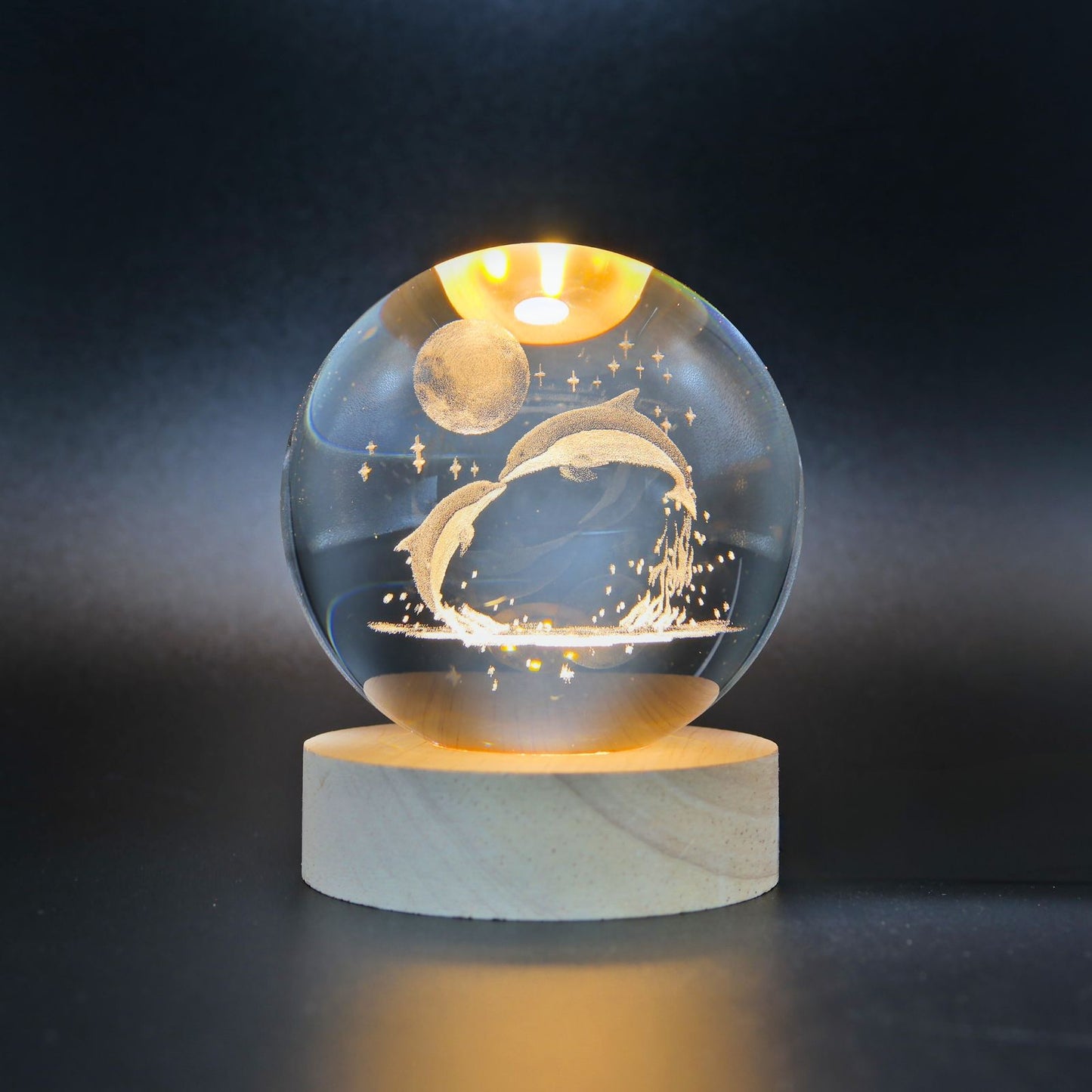 Lampara Bola De Cristal LED Delfines