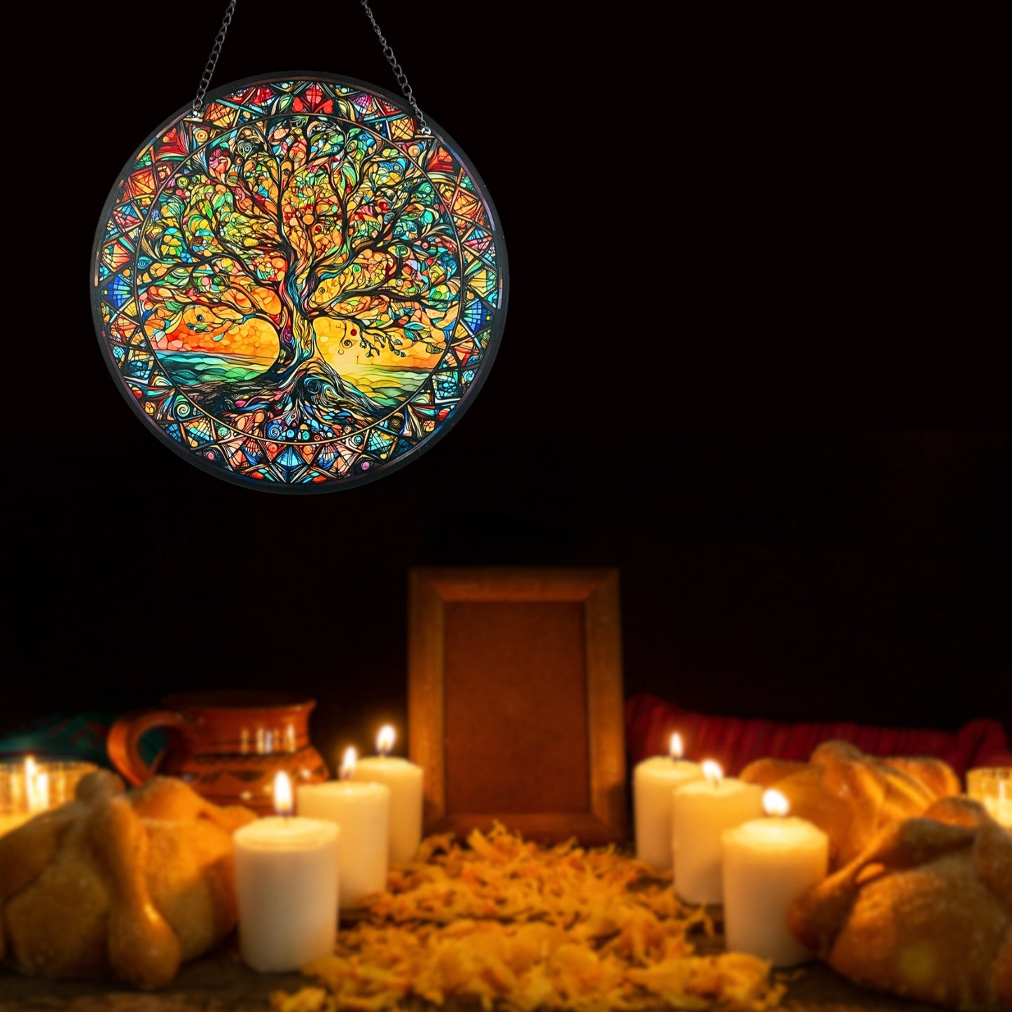 Adorno Colgante Acrílico Atrapasol Arbol de Vida