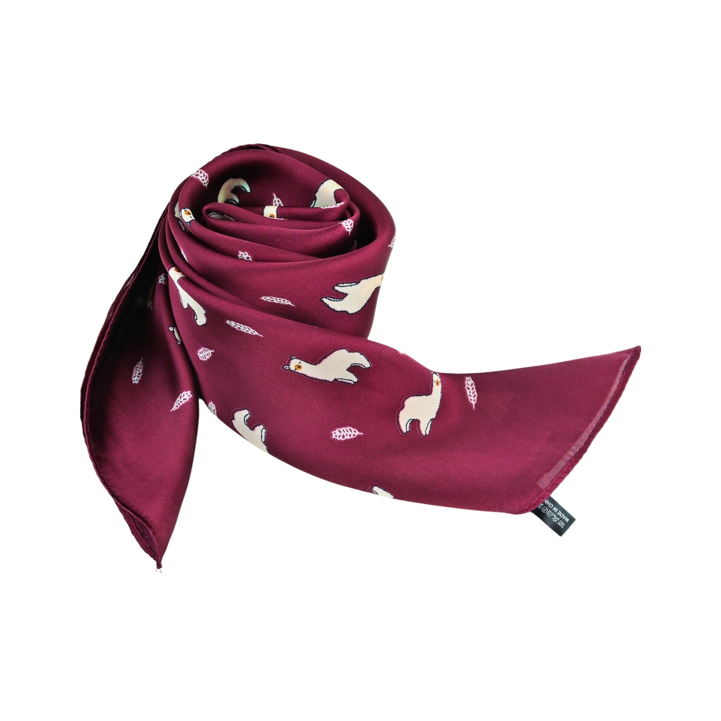 Pañuelo Liso Tipo Seda Unisex Diseño De Alpaca Rojo