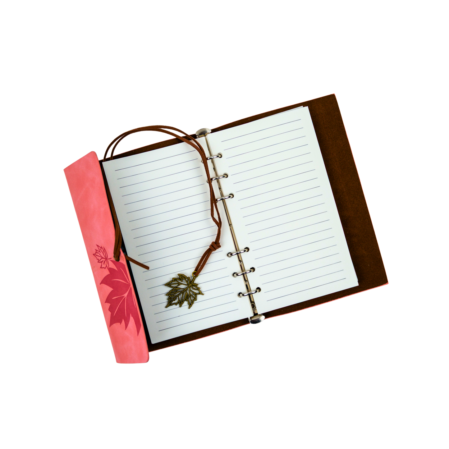 Agenda Con Tapa de Ecocuero Tamaño A6 Diseño Vintage Rosado