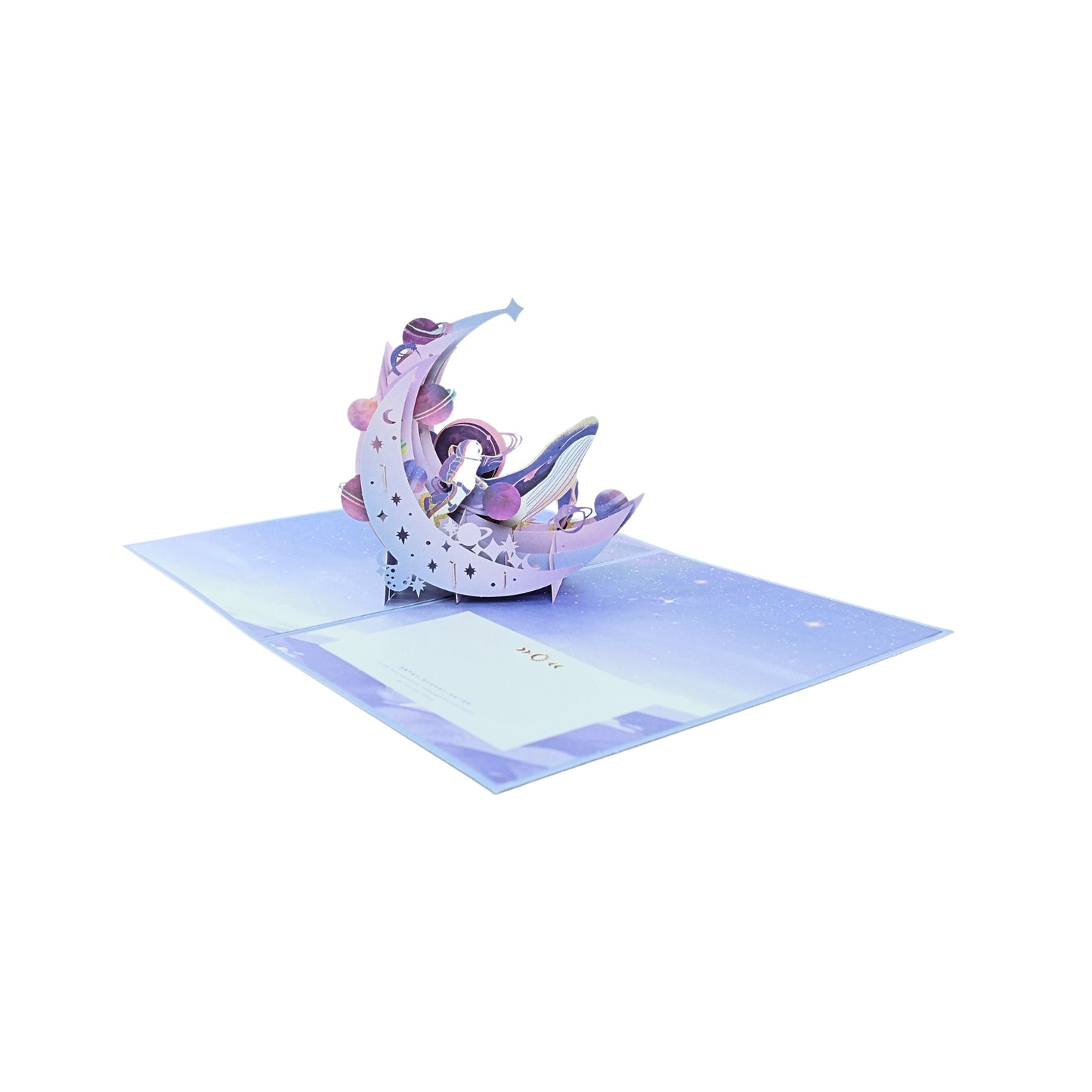 Tarjeta Felicitaciones Plegable Astronauta Galaxia con Efecto 3D