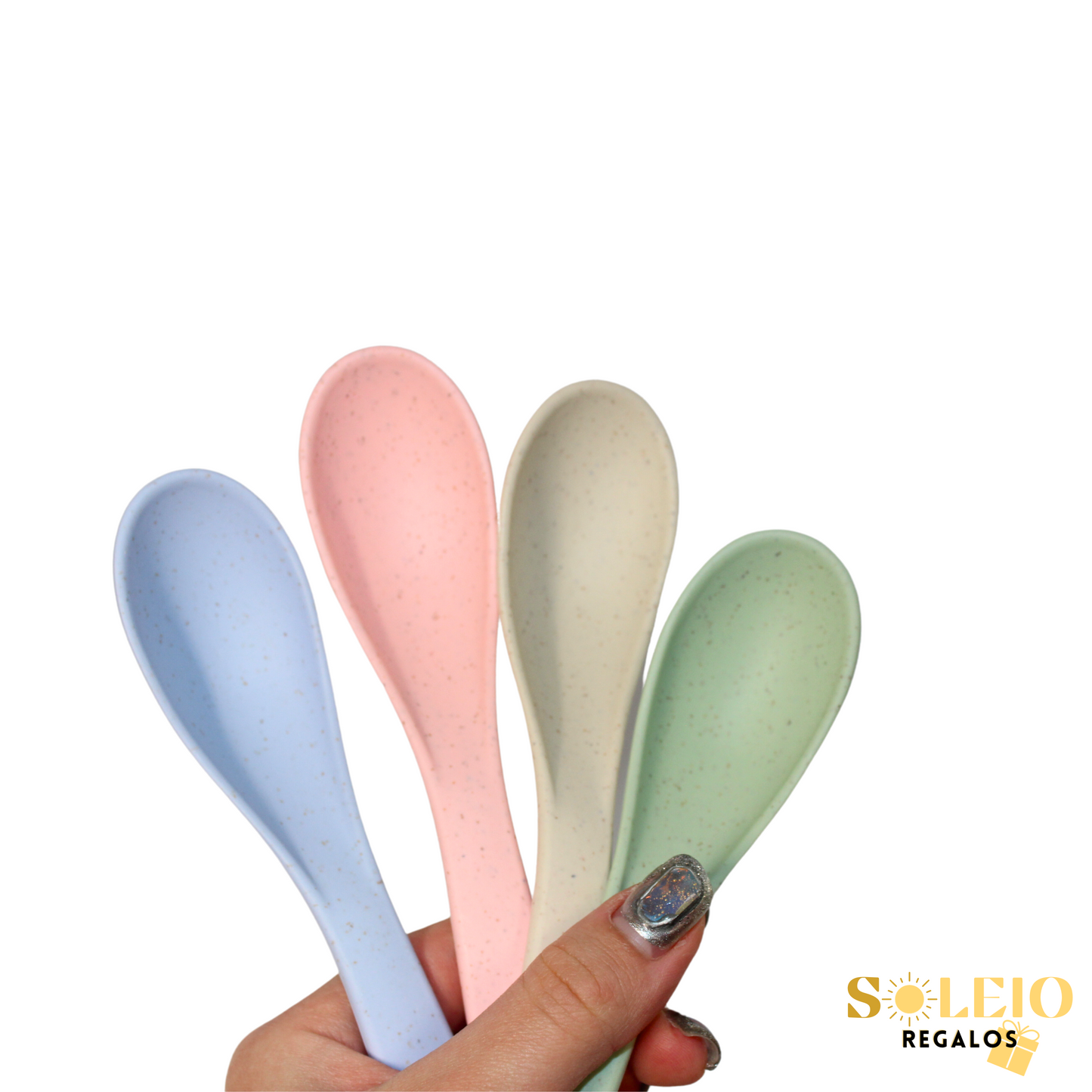 Cucharas (Set 4) Reusable De Trigo Ecológicas 4 Colores