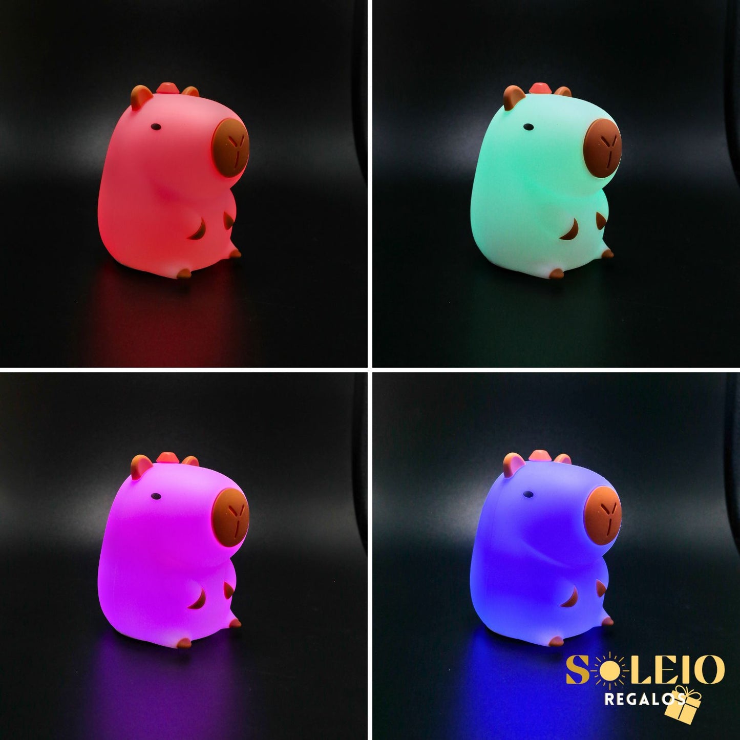 Lámpara de Noche de Silicona LED RGB Squishy Capybara