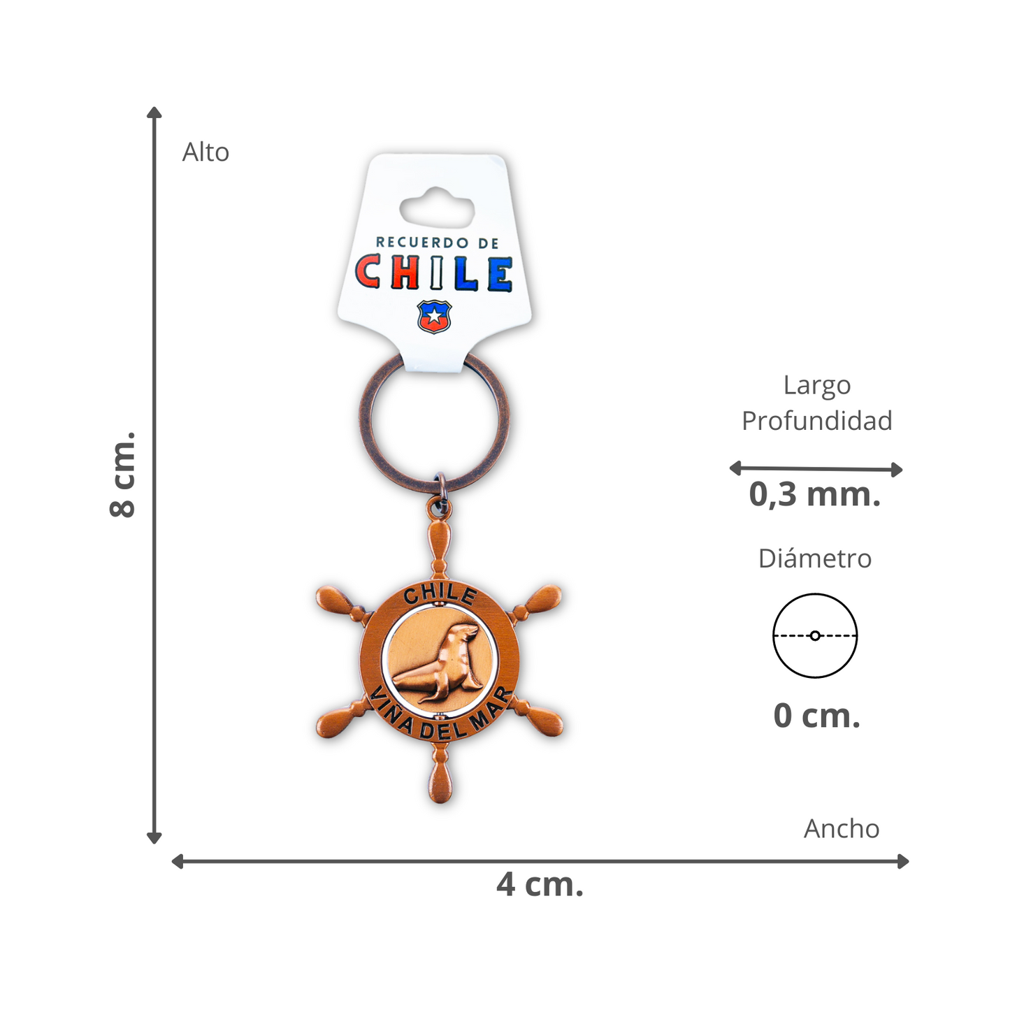 Llaveros Color Cobre de Chile Viña del Mar