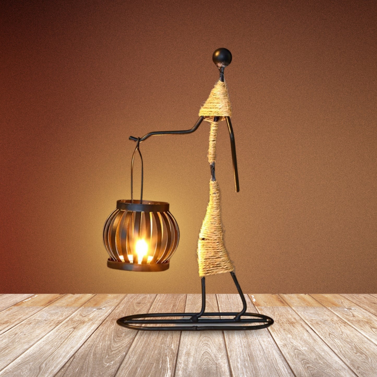 Candelabro Metálico Porta Velas Nórdico Hombre
