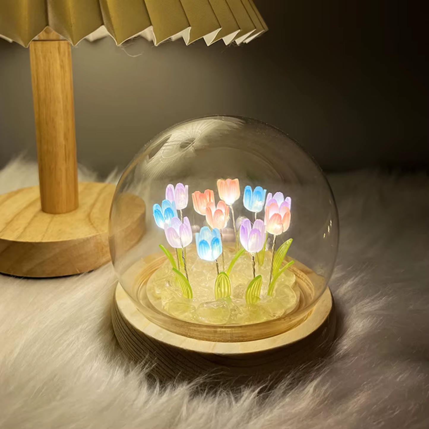 Lámpara LED Decorativa Tulipán en Cúpula Multicolor