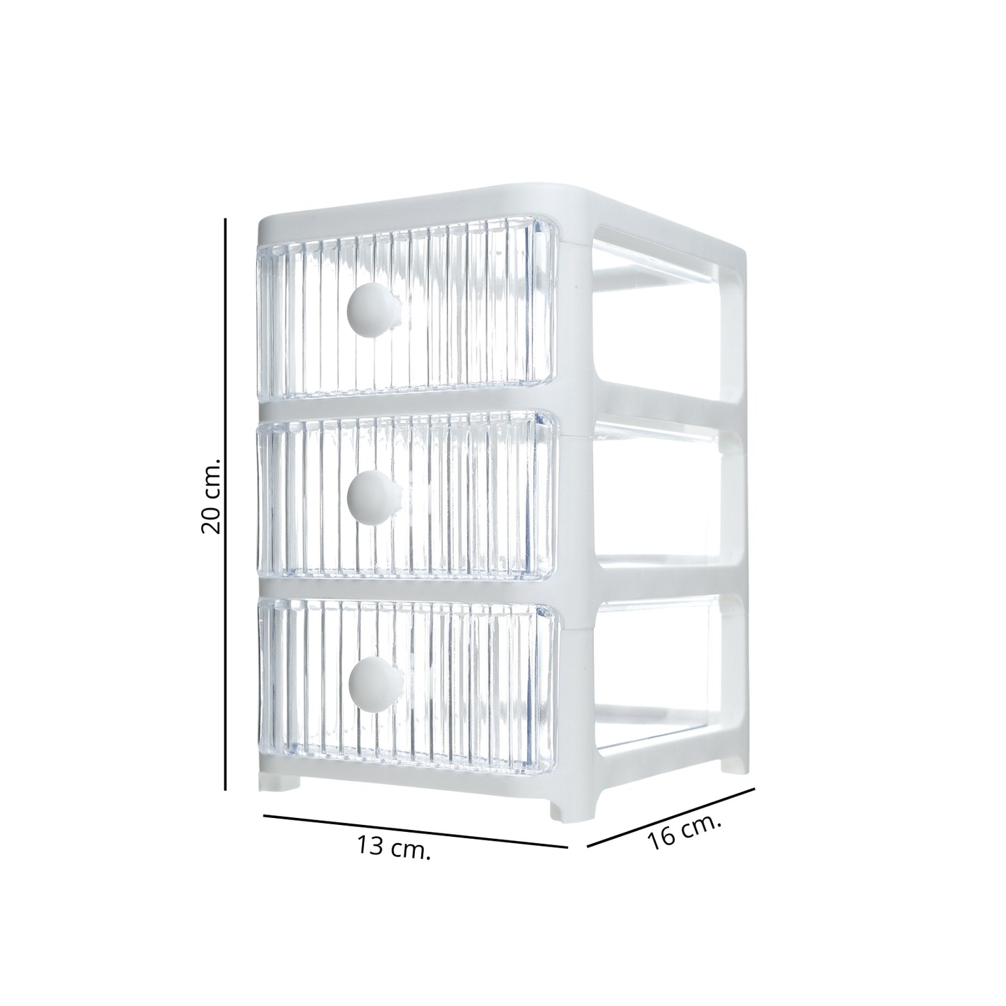 Caja Organizadora Multiuso Escritorio 3 Cajones Blanco