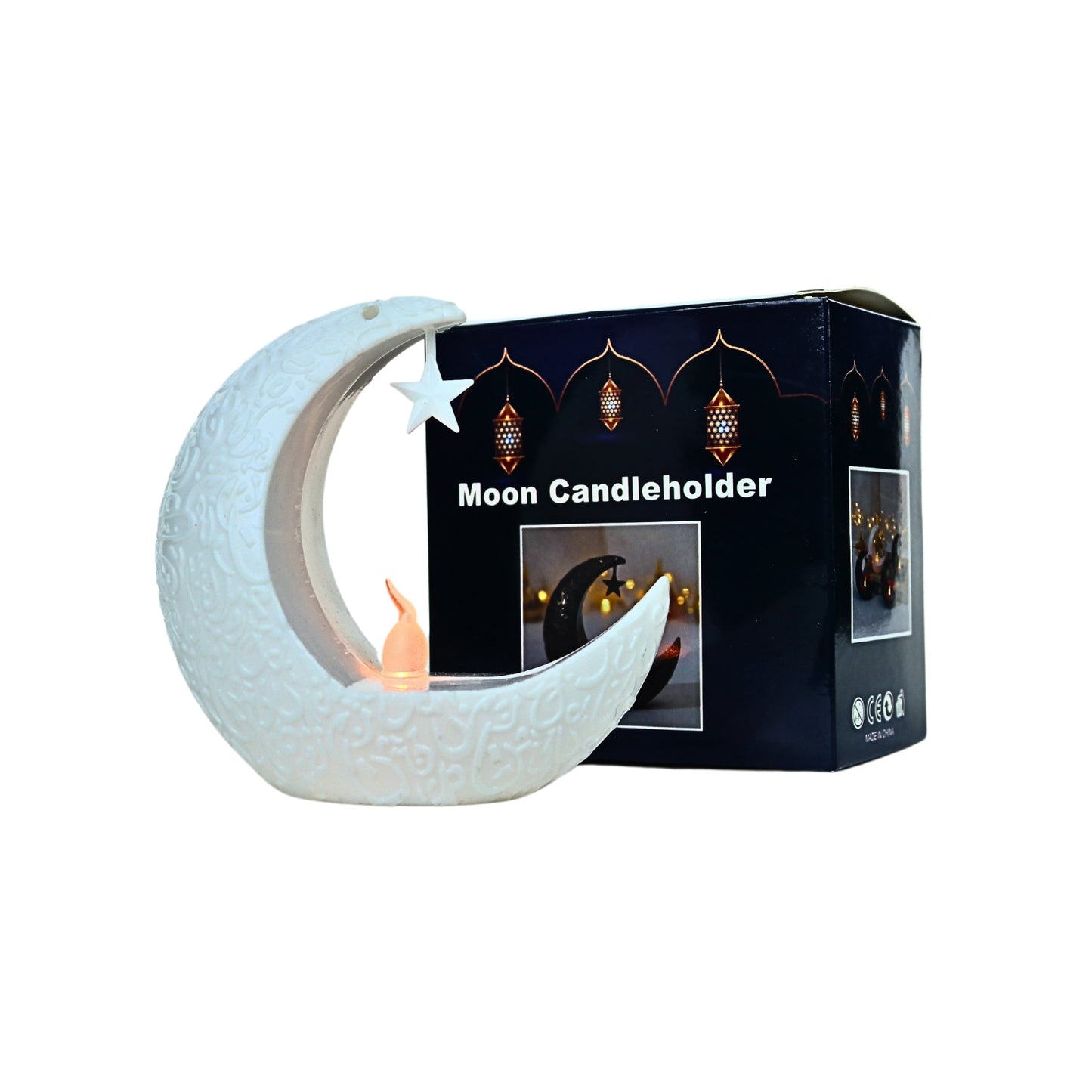 Lampara Led Candelabro de Luna Arabe Blanca