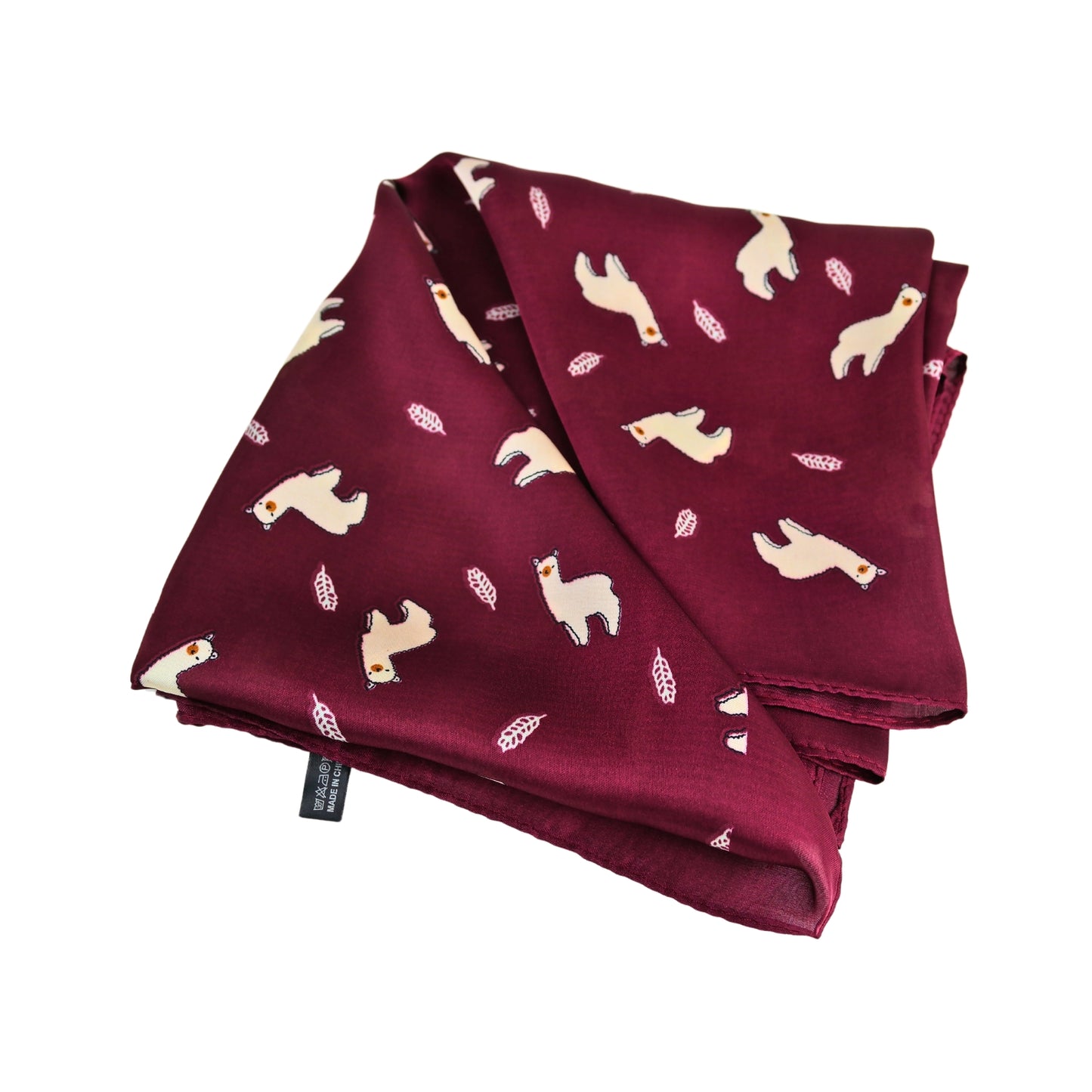 Pañuelo Liso Tipo Seda Unisex Diseño De Alpaca Rojo