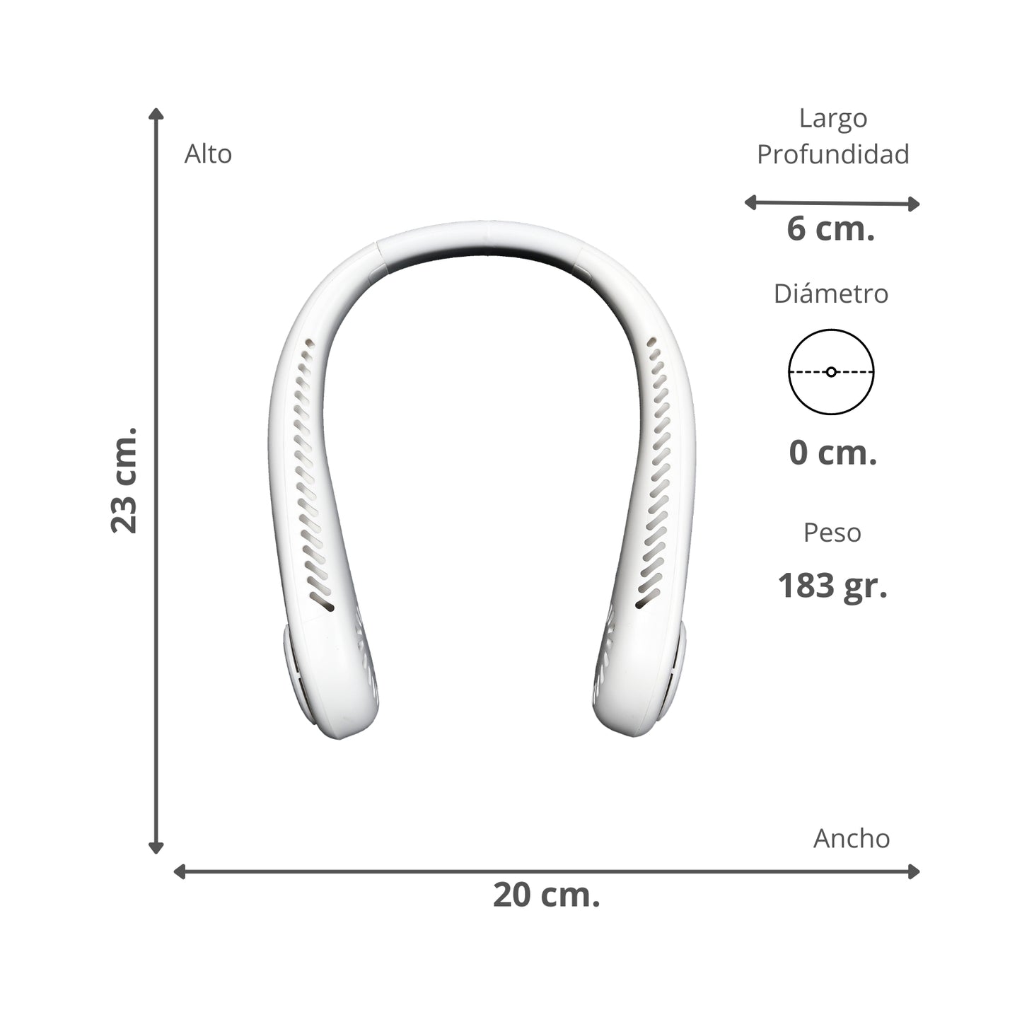 Ventilador De Cuello Portátil Blanco