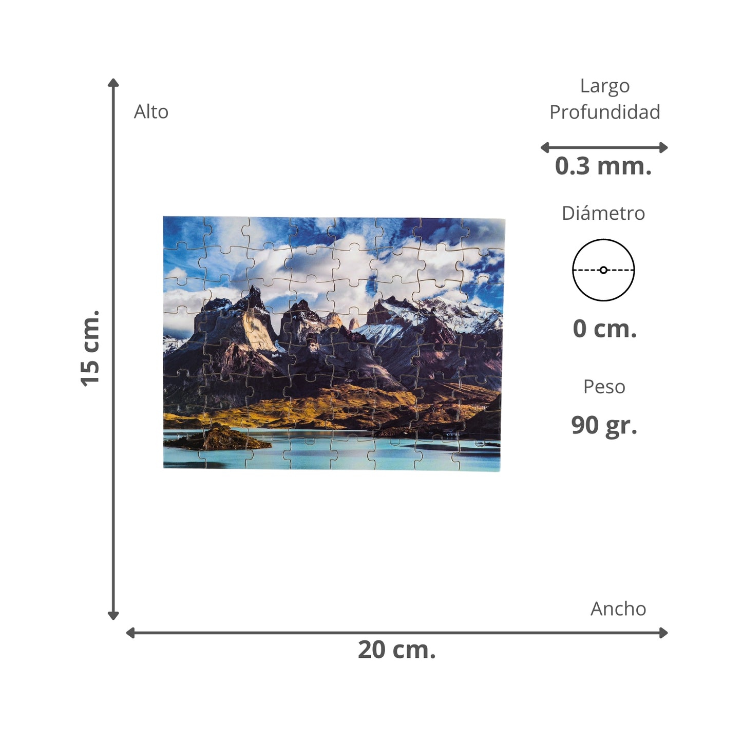 Rompecabezas Puzzle con Paisajes de Chile Souvenir Torres del Paine