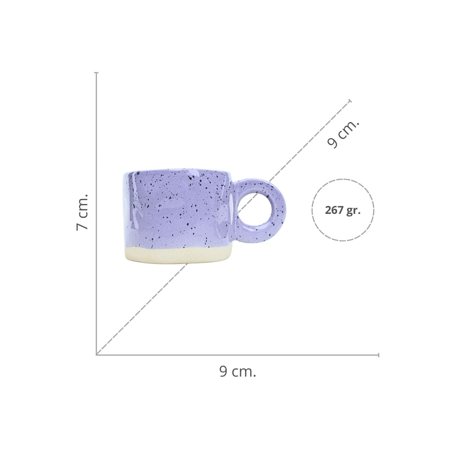 Taza de Cerámica Estilo Coreano 250 ml Morado