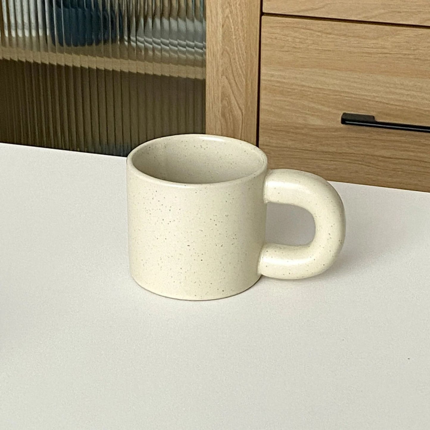 Taza de Cerámica Estilo Nórdico 300 ml Beige Lisa