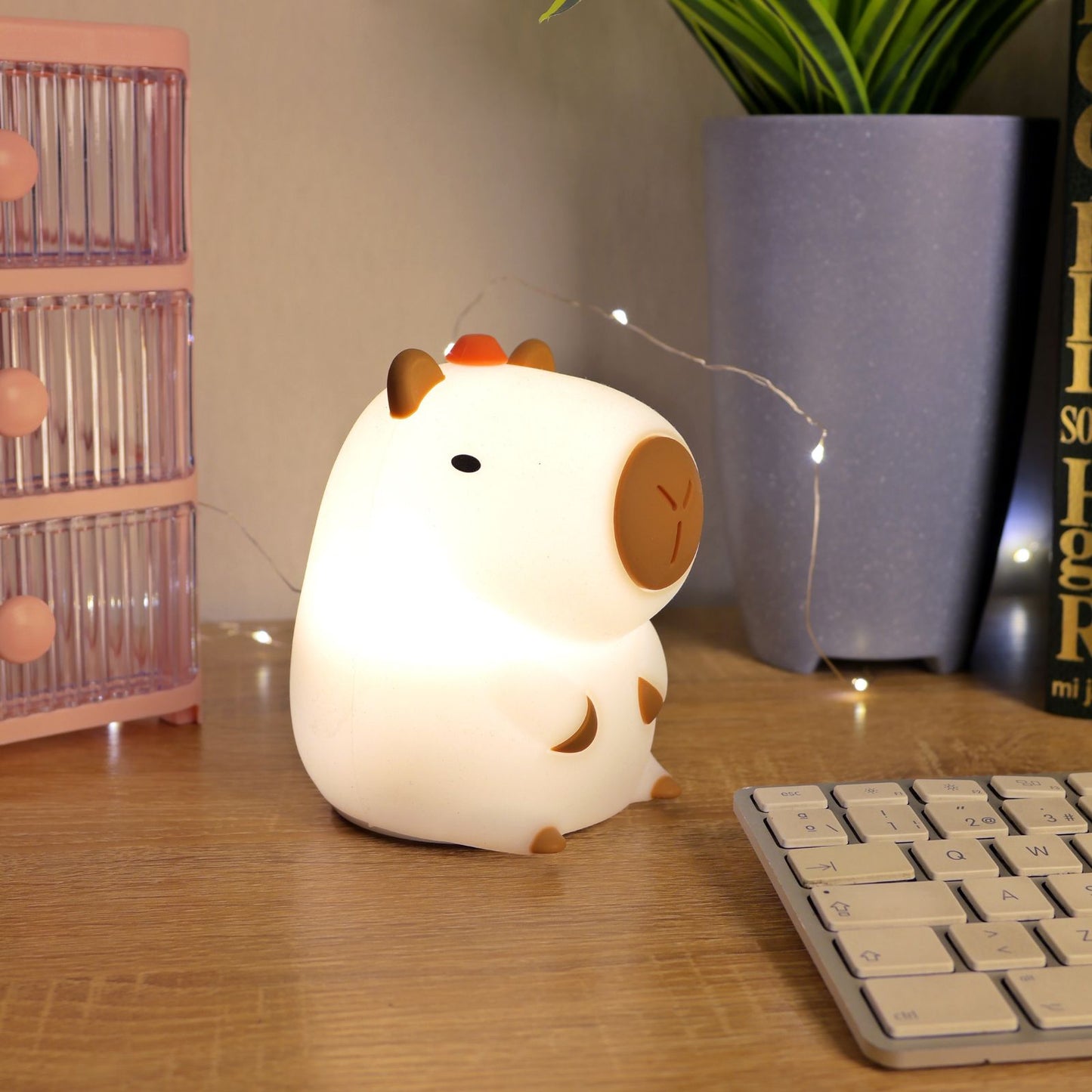 Lámpara de Noche de Silicona LED RGB Squishy Capybara
