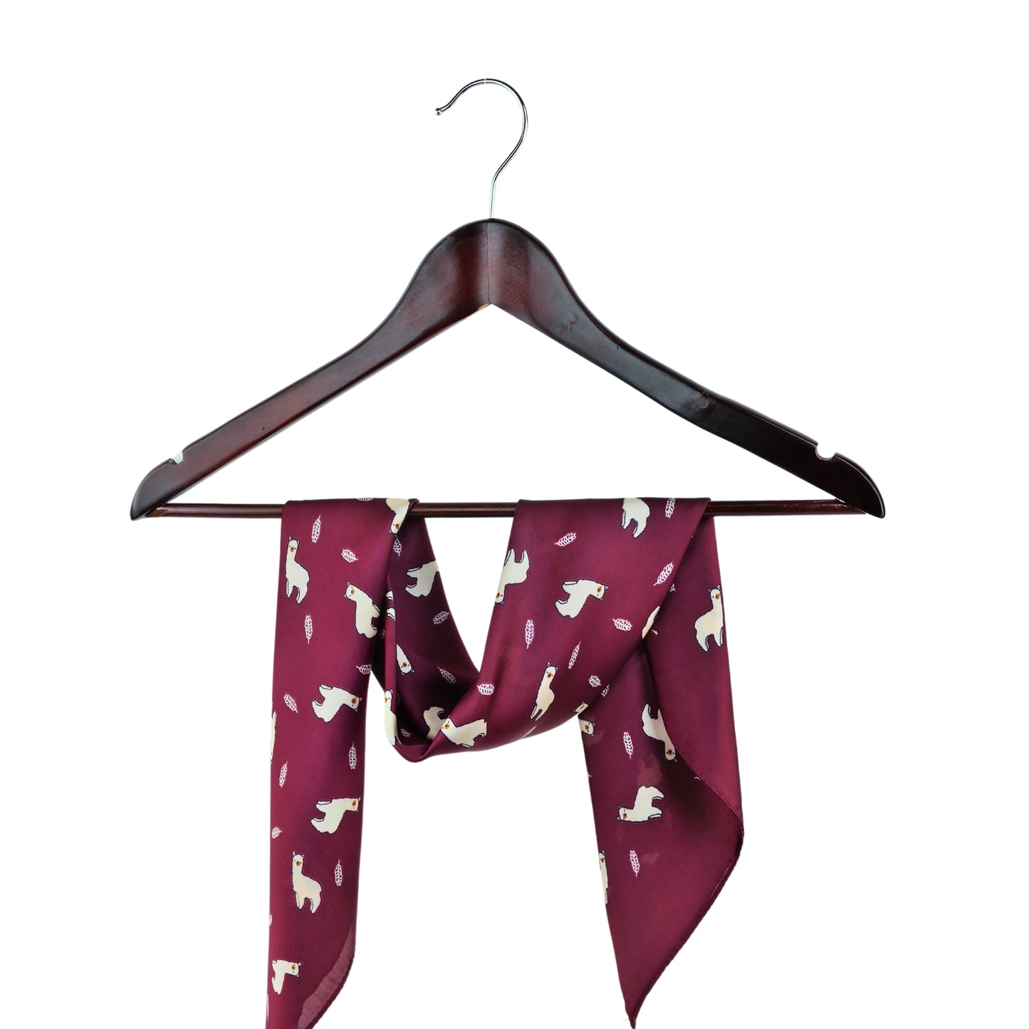 Pañuelo Liso Tipo Seda Unisex Diseño De Alpaca Rojo