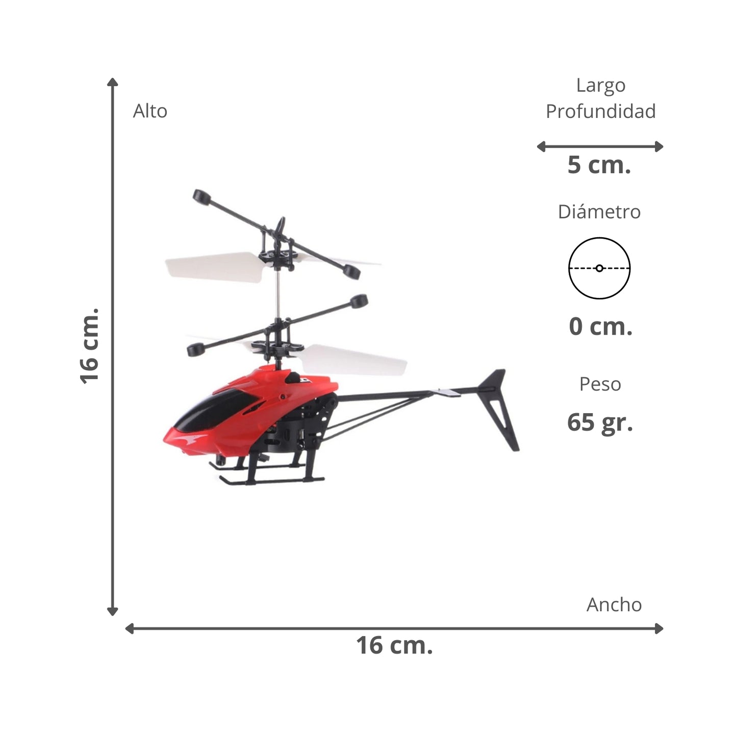 Juguete Helicóptero de Inducción Volador Rojo