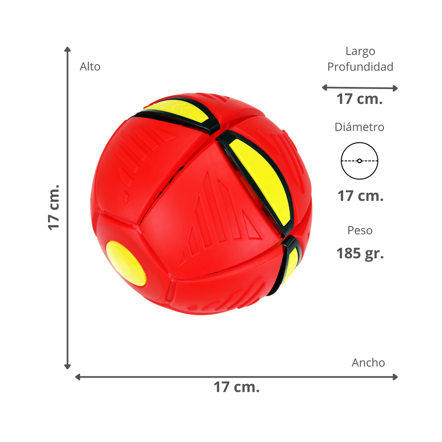 Frisbee Pelota Mágica Con Luz Led Rojo
