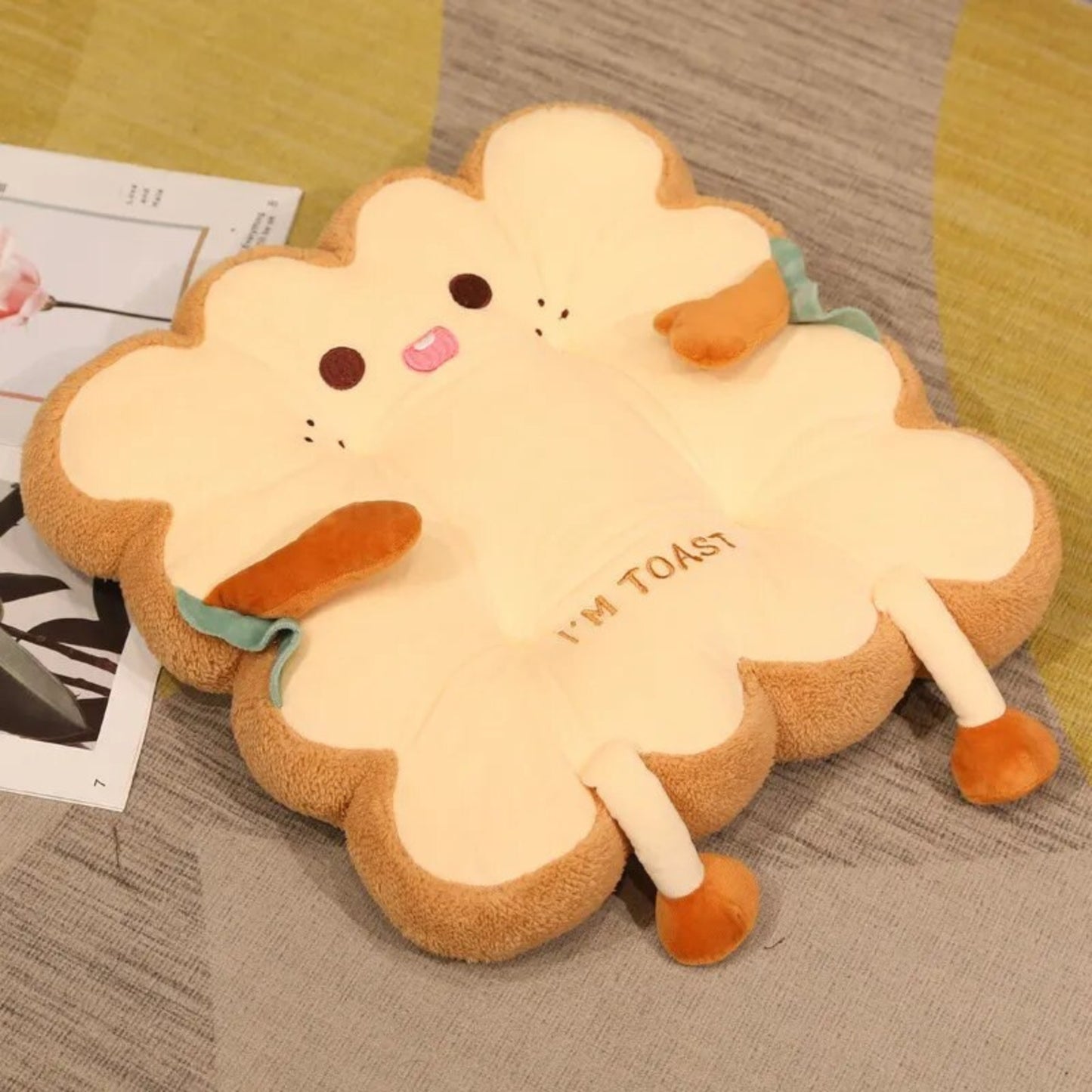 Cojín Para Silla Tostada Kawaii Cuadrada